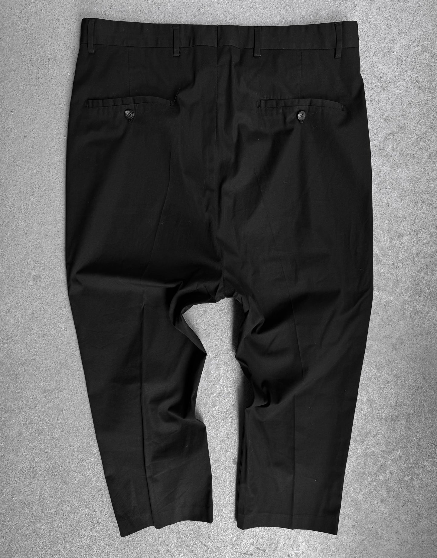 Rick Owens SS20 “TECUATL” Black Cotton Cropped Astaires Pants