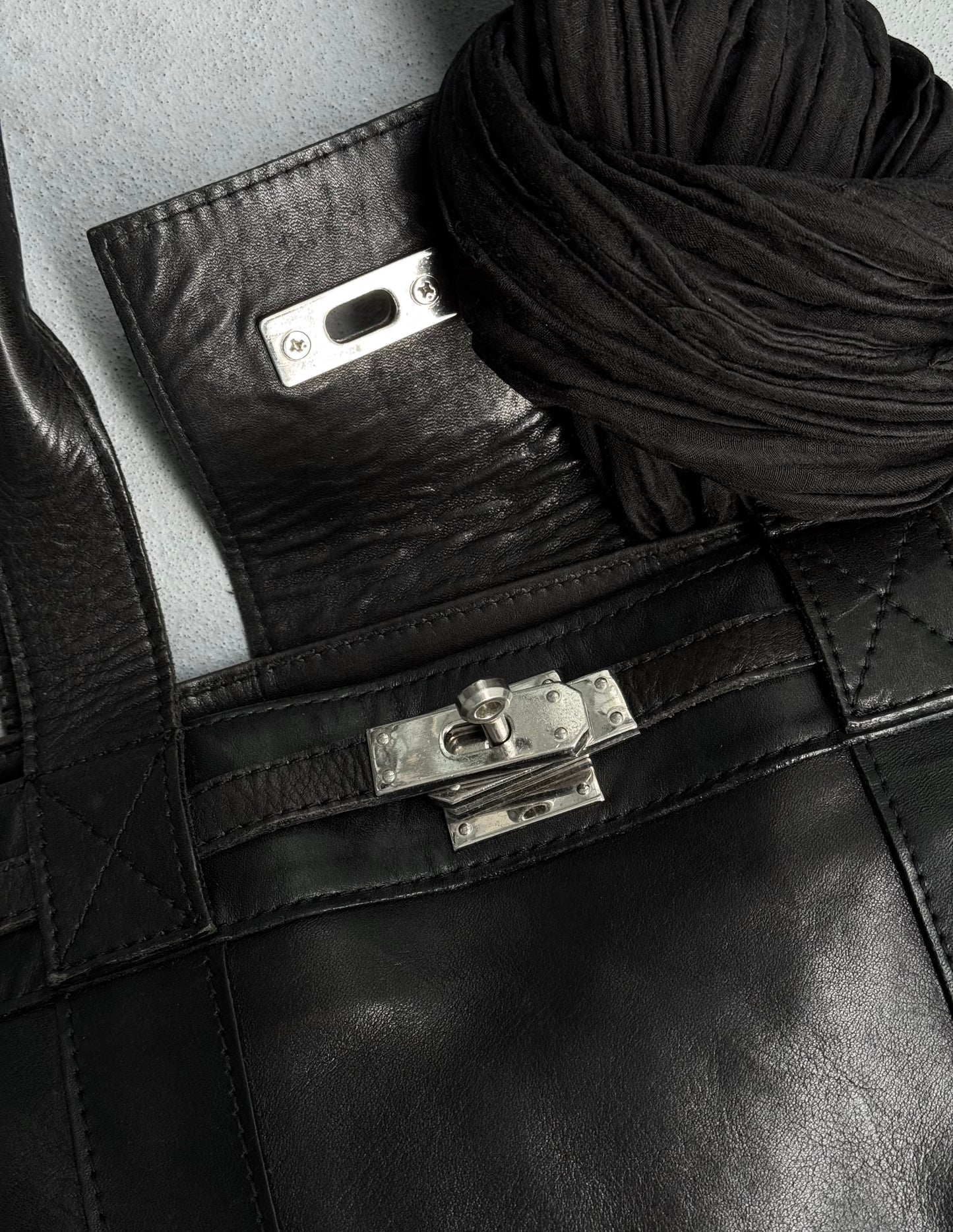 SAN Hideaki Mihara x HOSU. ADPT Early 00s ‘Birkin’ Mock-up Leather Handbag