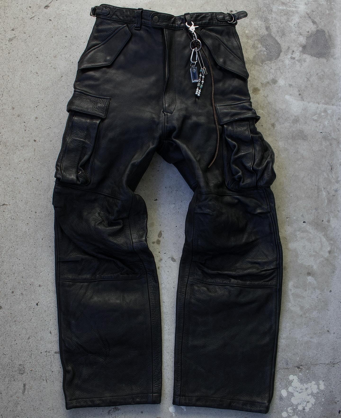 KADOYA Head Factory 00s Cowhide Leather Motorcycle Cargo Pants