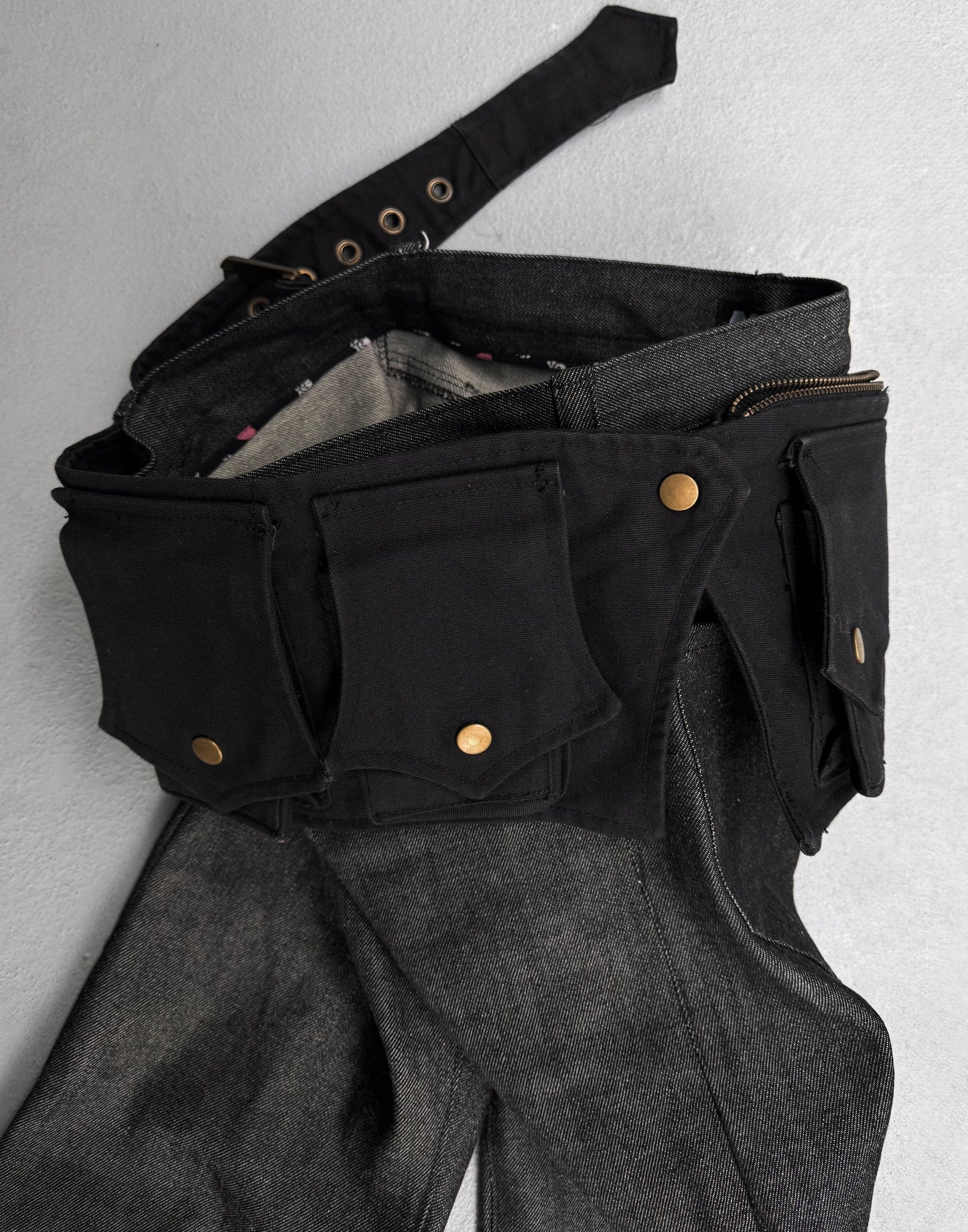 ACOG AW24 Detachable Denim Cargo Pockets Waist-bag