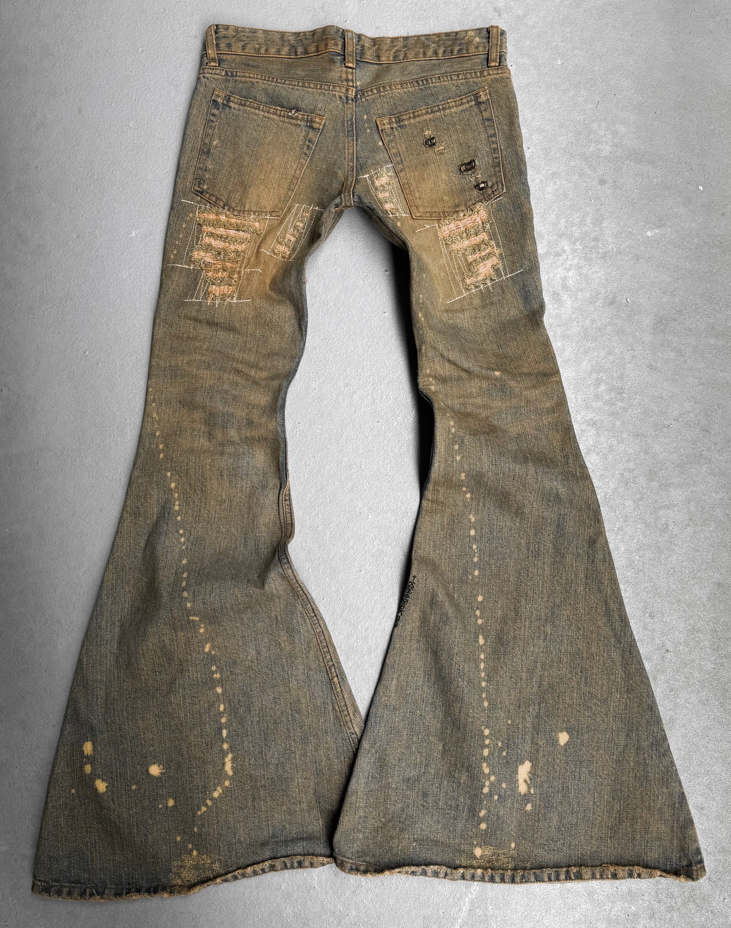IfSixWasNine Early 00s ‘NO. MUDMAX/SBB 351’ DK Bell-Bottom Denim