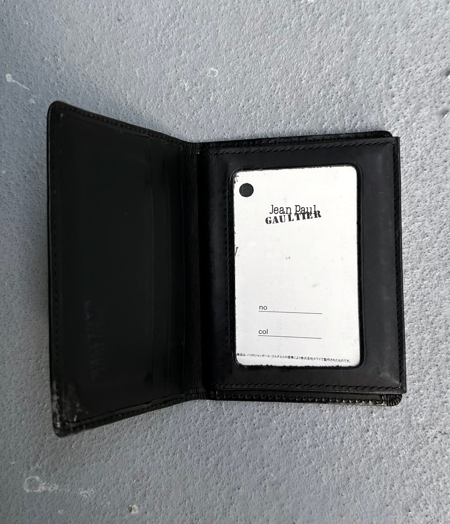 Jean-Paul GAULTIER Early 00s Engraved Metal Leather Bifold Wallet