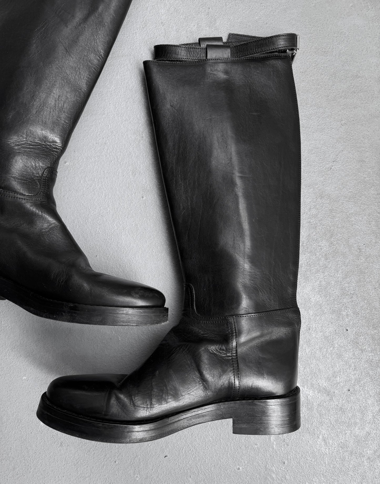 Ann Demeulemeester AW04 Knee-high ‘Tucson Nero’ Horse Riding Leather Boots