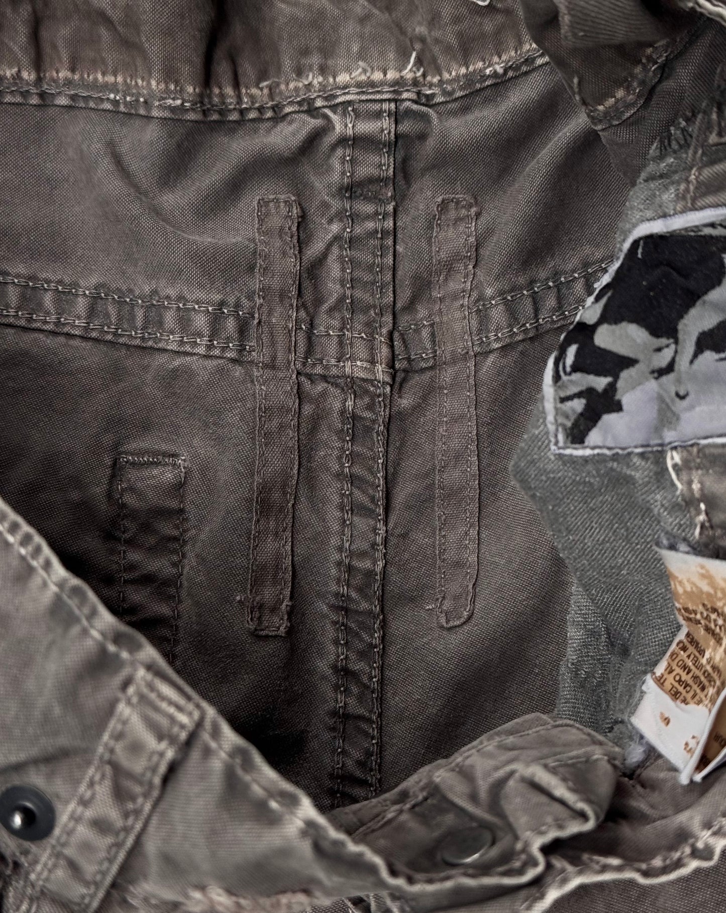 Rick Owens DRKSHDW Early 00s ‘Detroit Cut’ Mineral Gross-gain Waxed Pants