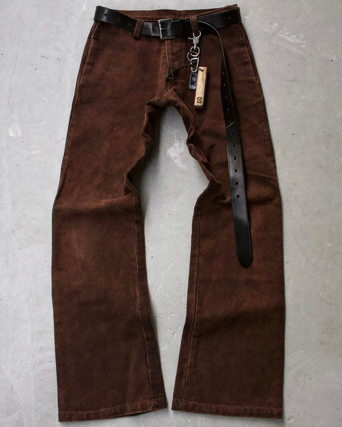 RipVanWinkle 00s Washed “Blood Red” Bootcut Denim