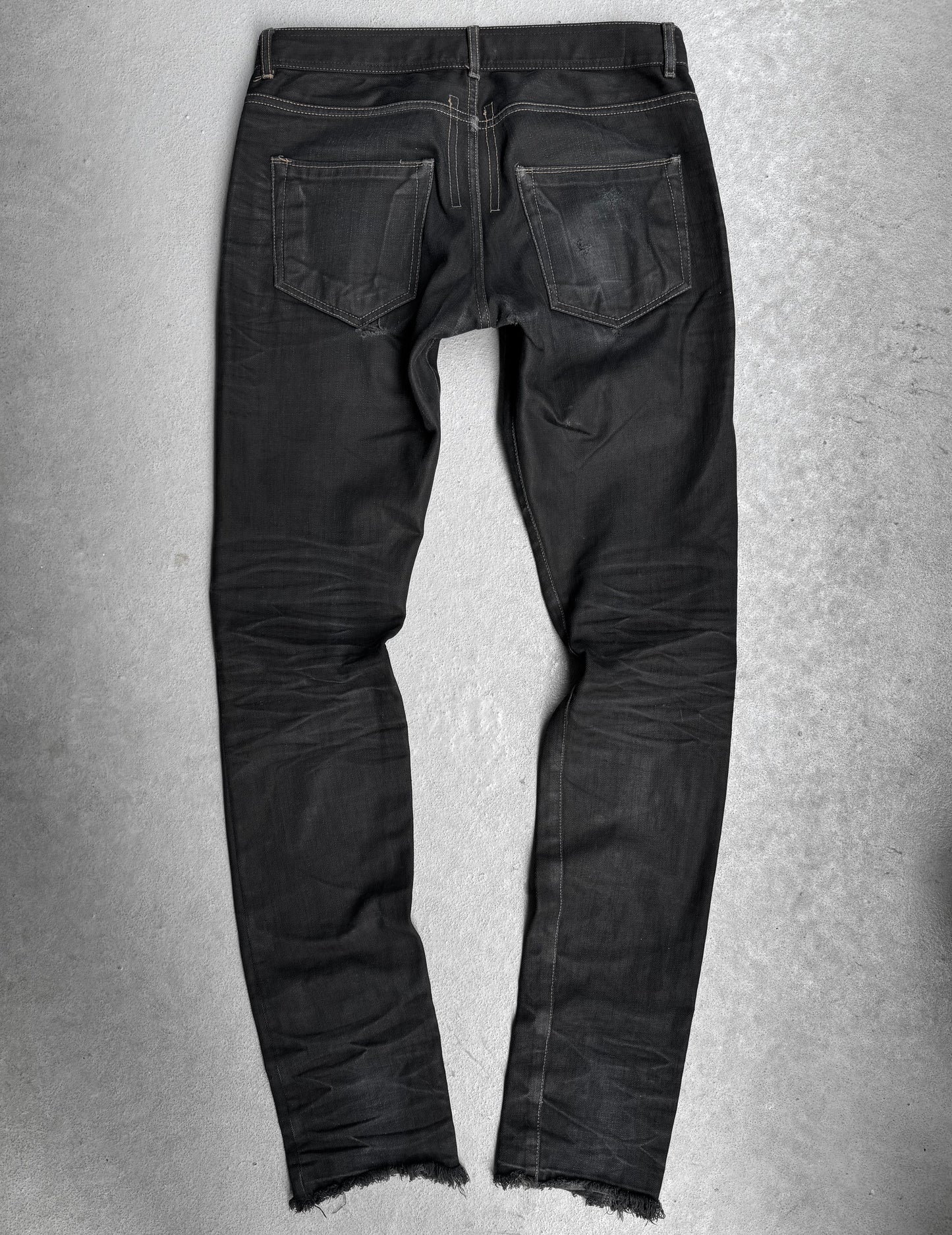 Rick Owens DRKSHDW SS11 “ANTHEM” BLK Light-waxed ‘Detroit Cut’ Skinny Denim