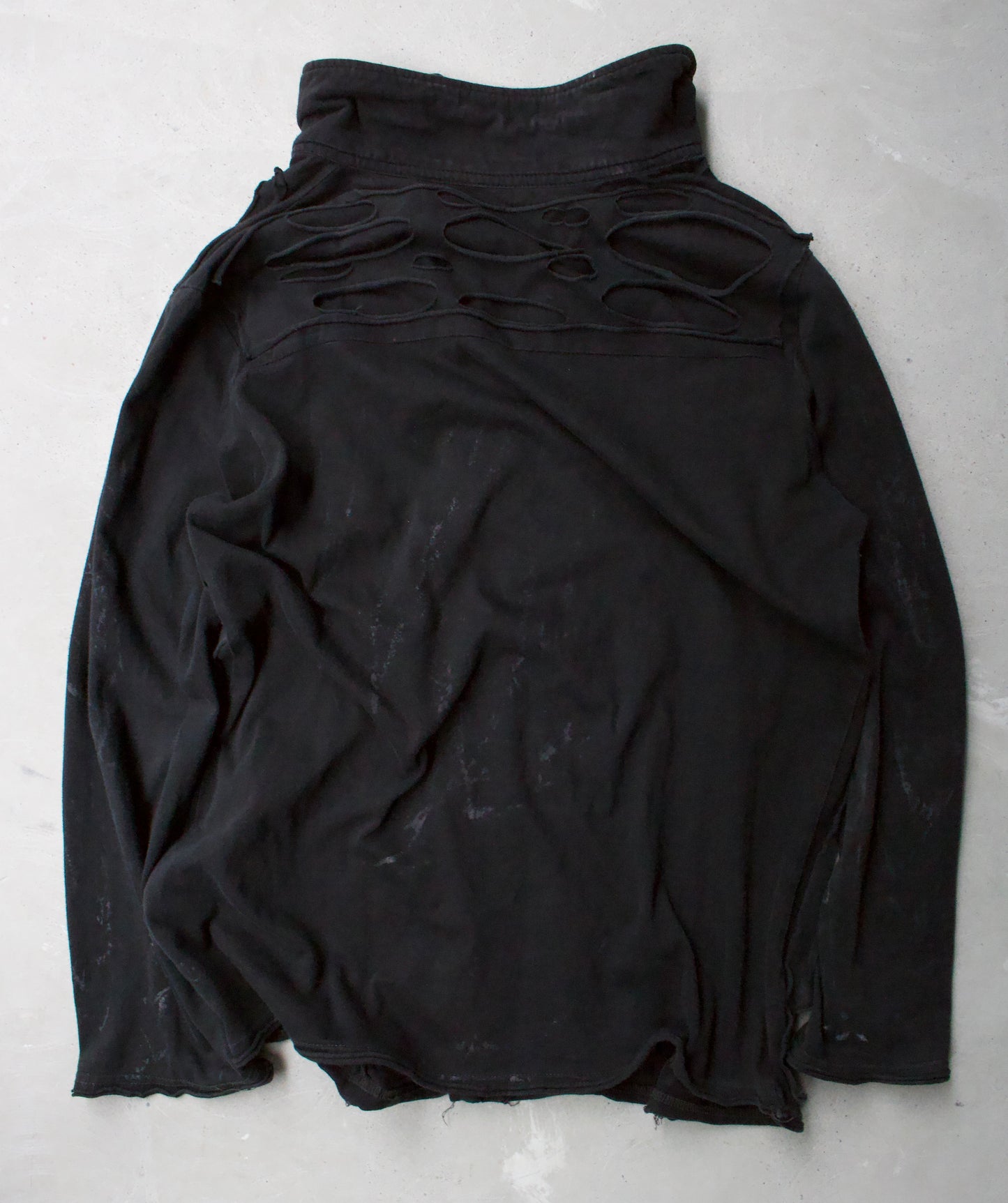h.NAOTO H.ANARCHYISM for PLUS 00s Distressed Cut-out Buttons Jacket