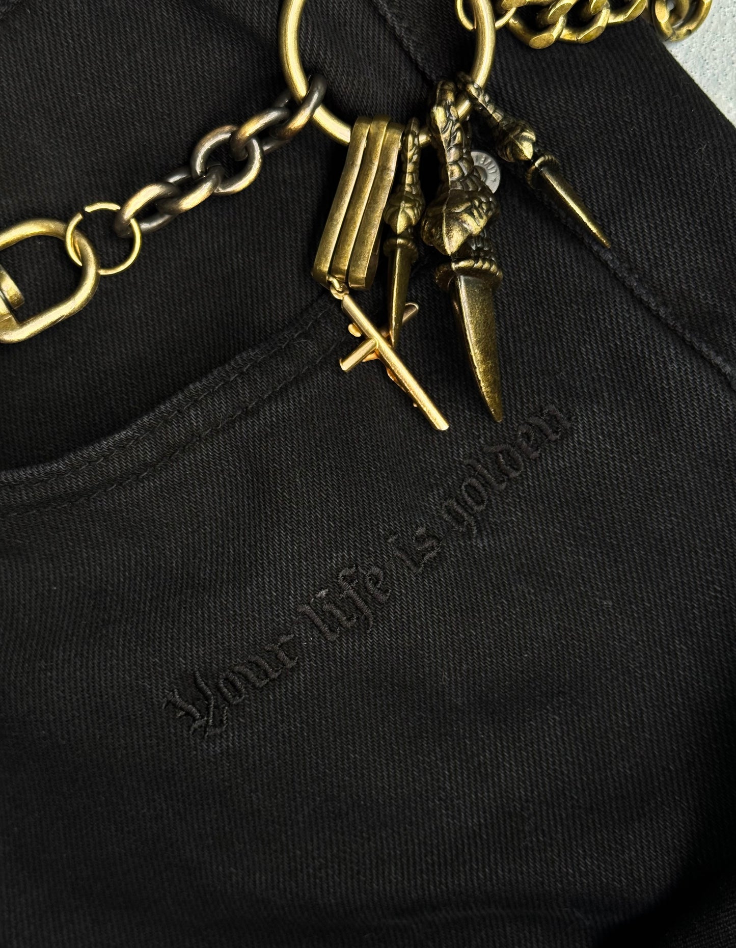 MOTIF Reconstructed ‘Ashes’ Bell-bottom Flare Pants