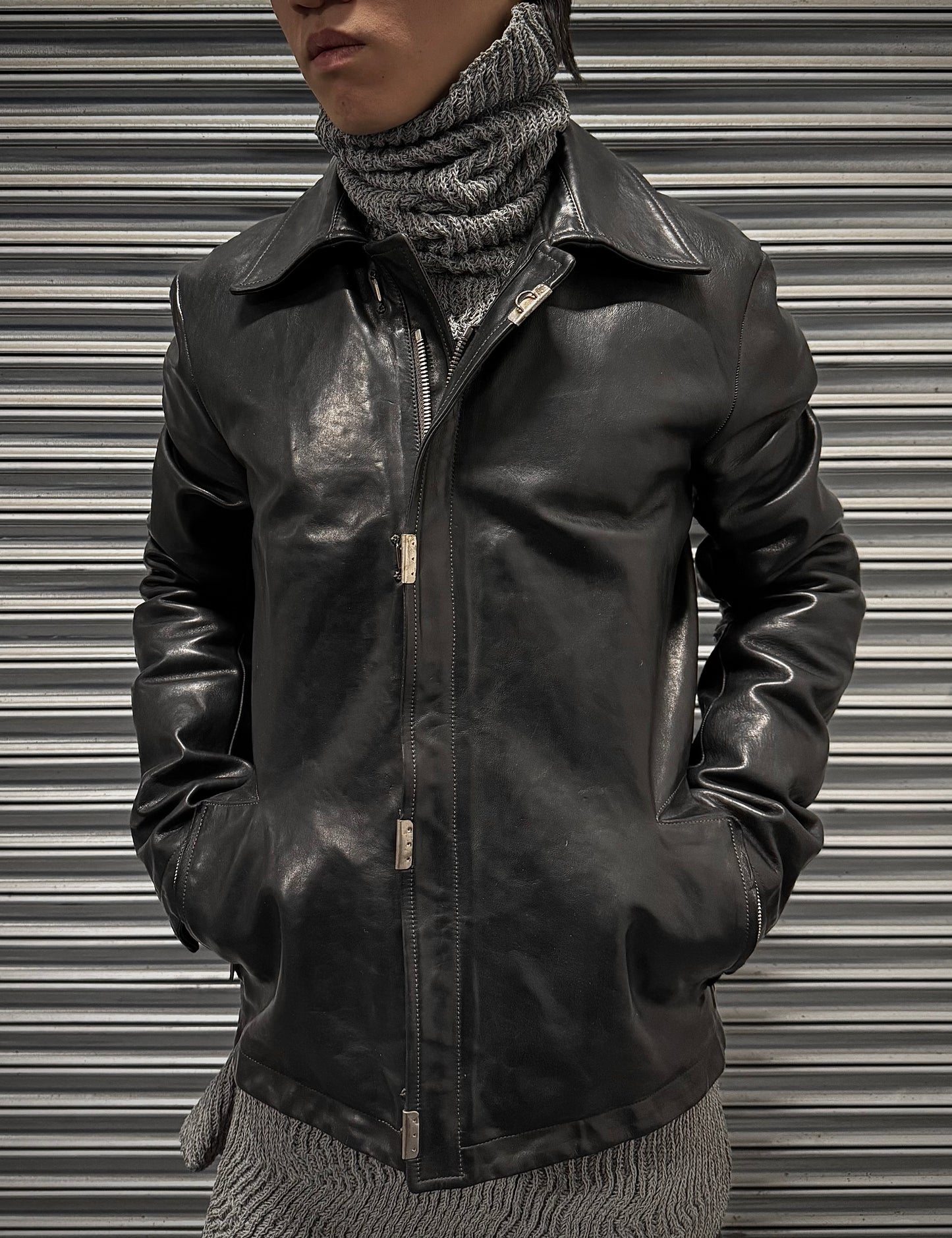 Carol Christian Poell ‘LM/2498 CORS-PTC/010’ Object-dyed Lined Scarstitch Horse Leather Jacket