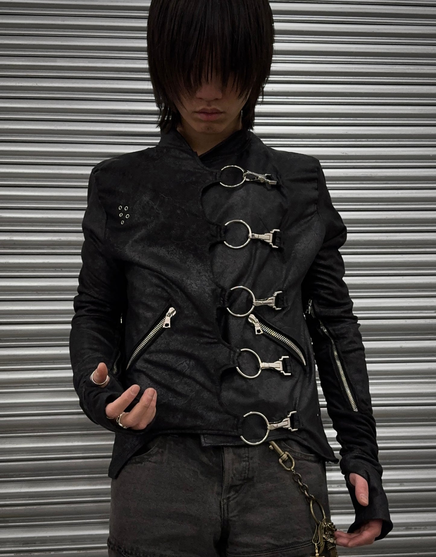 AMATUS | GRAY YR 001: “PSEUDO SKIN” Waxed Spire Ring Jacket