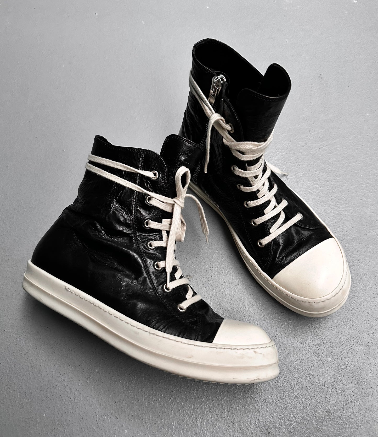 Rick Owens AW17 “GLITTER” Goatskin Leather Ramones Sneakers