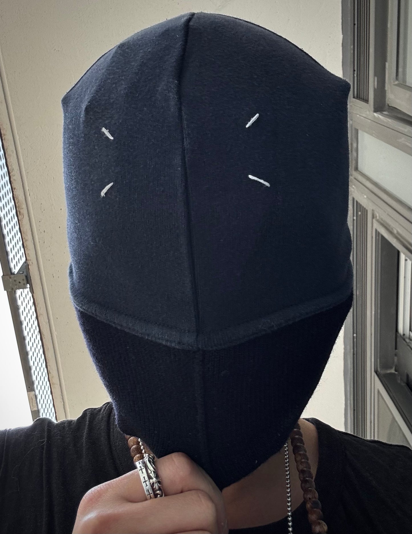 Maison Martin Margiela AW06 Navy Four-stitch Motif Beanie