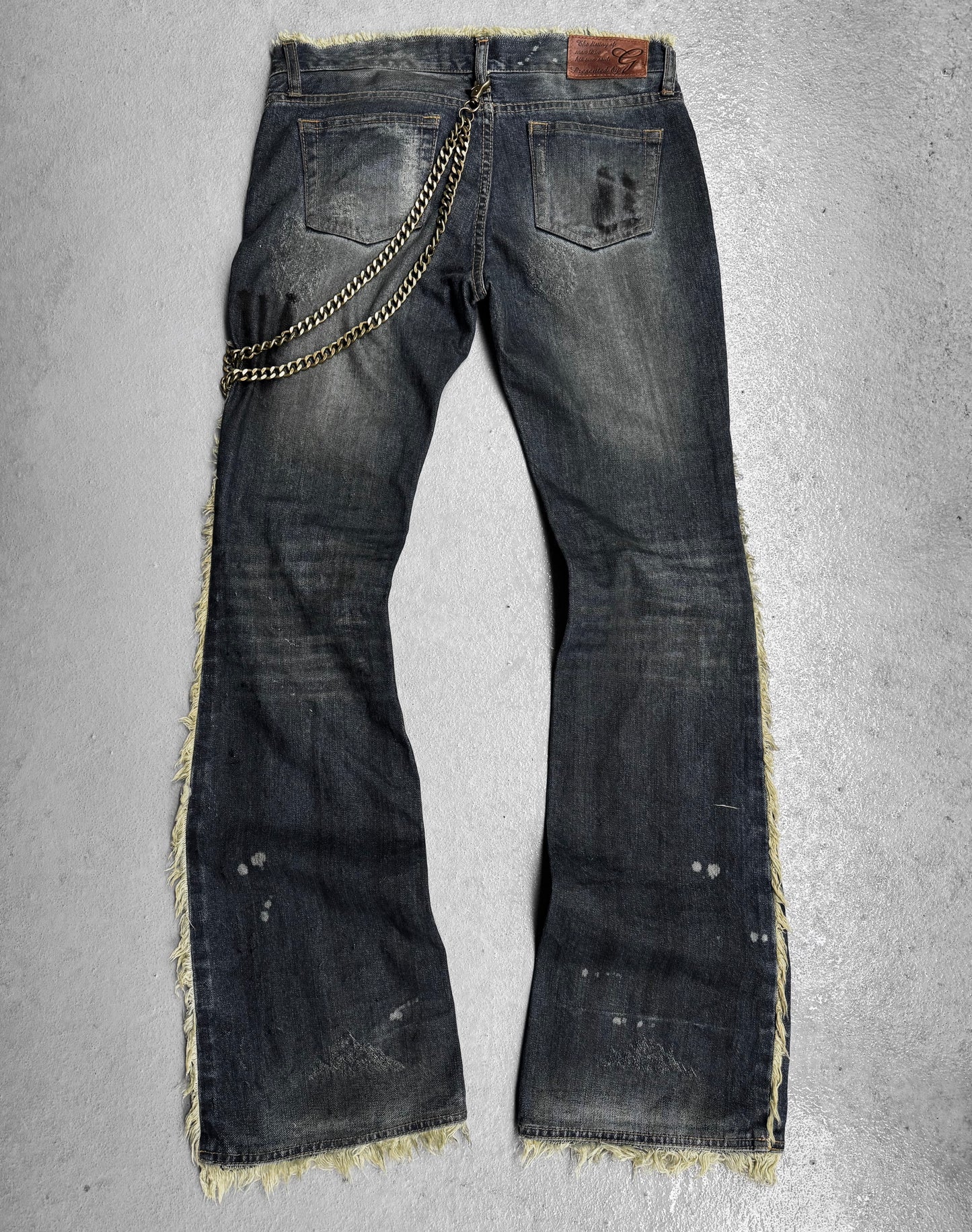 G.O.A Early 00s Acid Washed Blue Bell-bottom Flare Denim