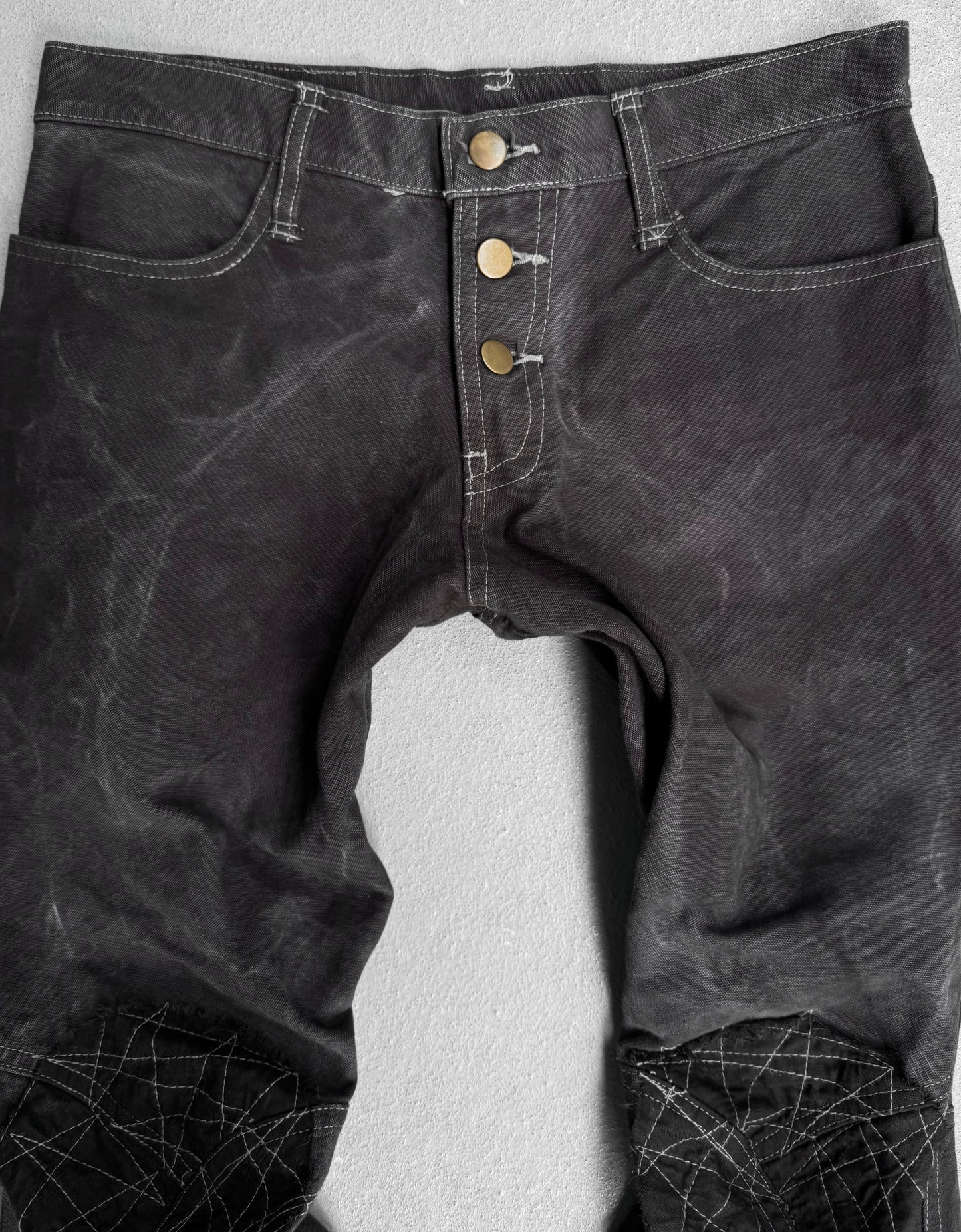 Christopher Nemeth Late 90s Over-dye 3D Reconstructed Denim Capris