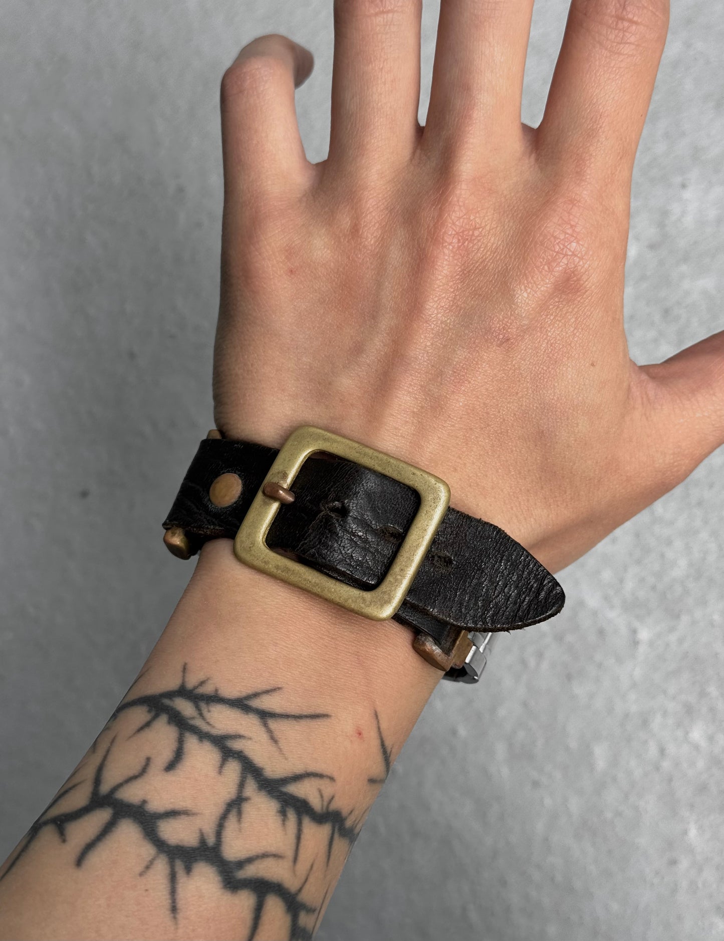 MiharaYasuhiro Early 00s Hybrid Watch Link Leather Bracelet