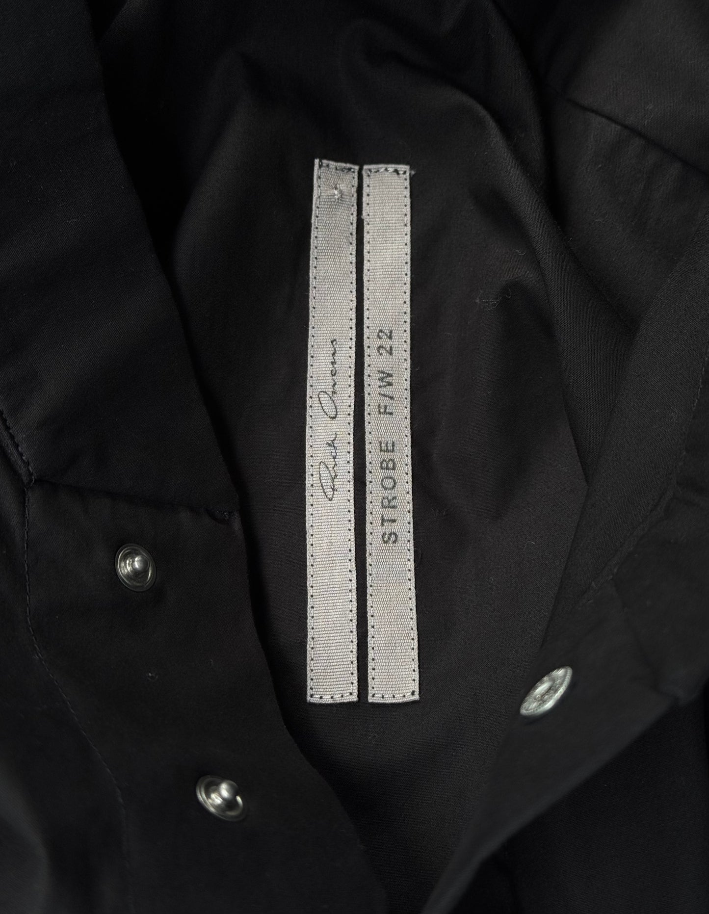 Rick Owens AW22 “STROBE” Black Faun Button-up Shirt