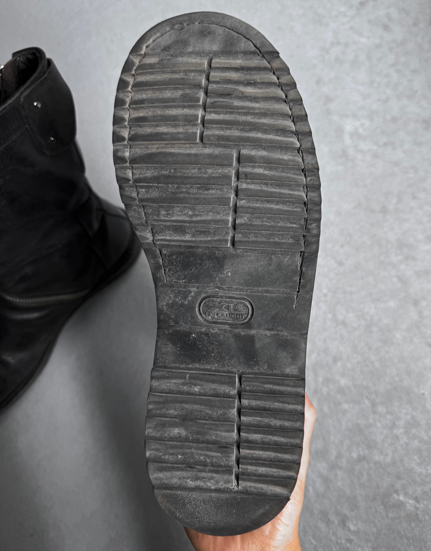 Rick Owens AW10 “GLEAM” Spiral Zip Leather Creeper Boots