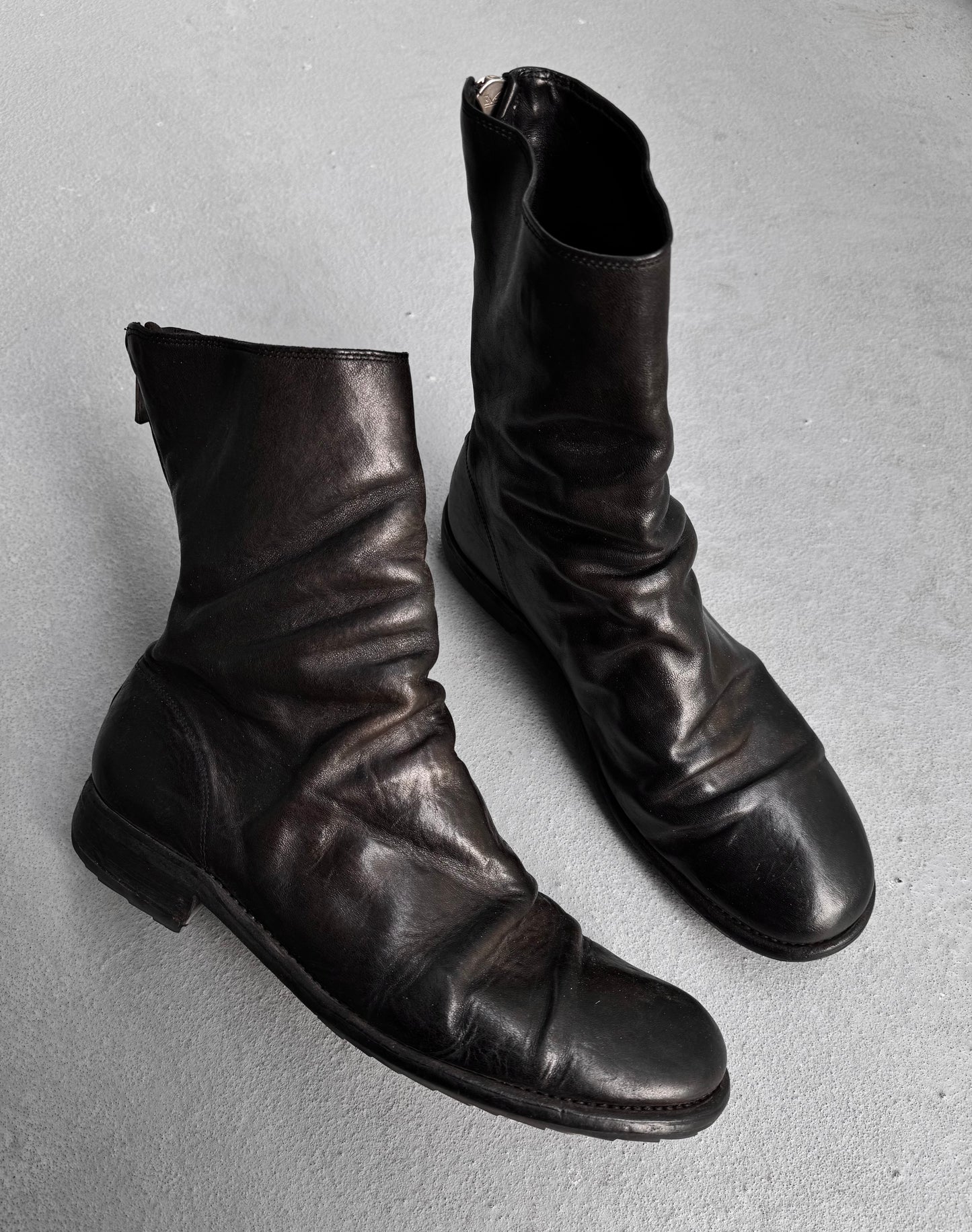GUIDI ‘988’ Full-grain Horse Leather Back Zip Boots