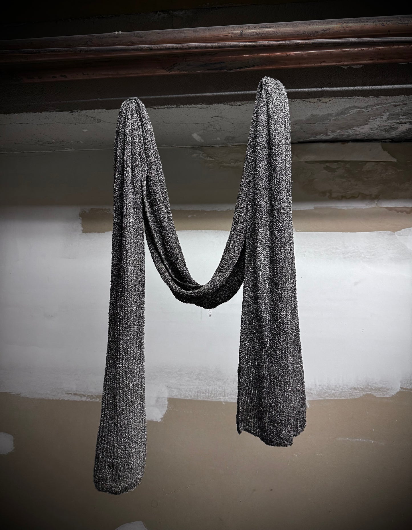 DEEPTI Collection °014-015 ‘K-008 999-999’ Real Silver Hand-knitted Scarf