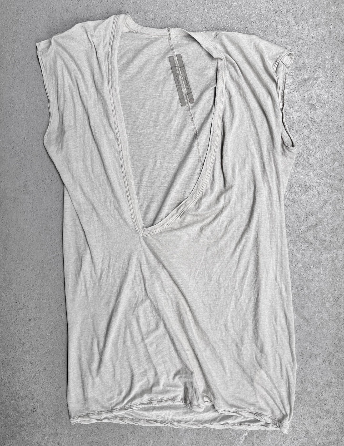 Rick Owens AW21 “GETHSMANE” Pearl Asymmetrical ‘Dylan Cut’ T-shirt
