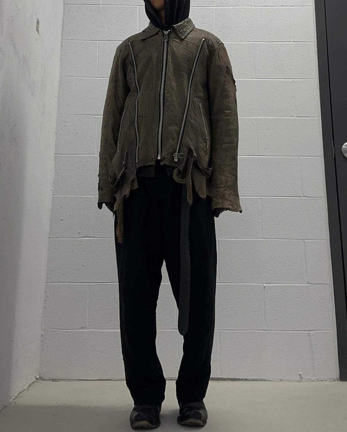 *SAMPLE* MiharaYasuhiro AW03 Distressed Lambskin Leather Jacket