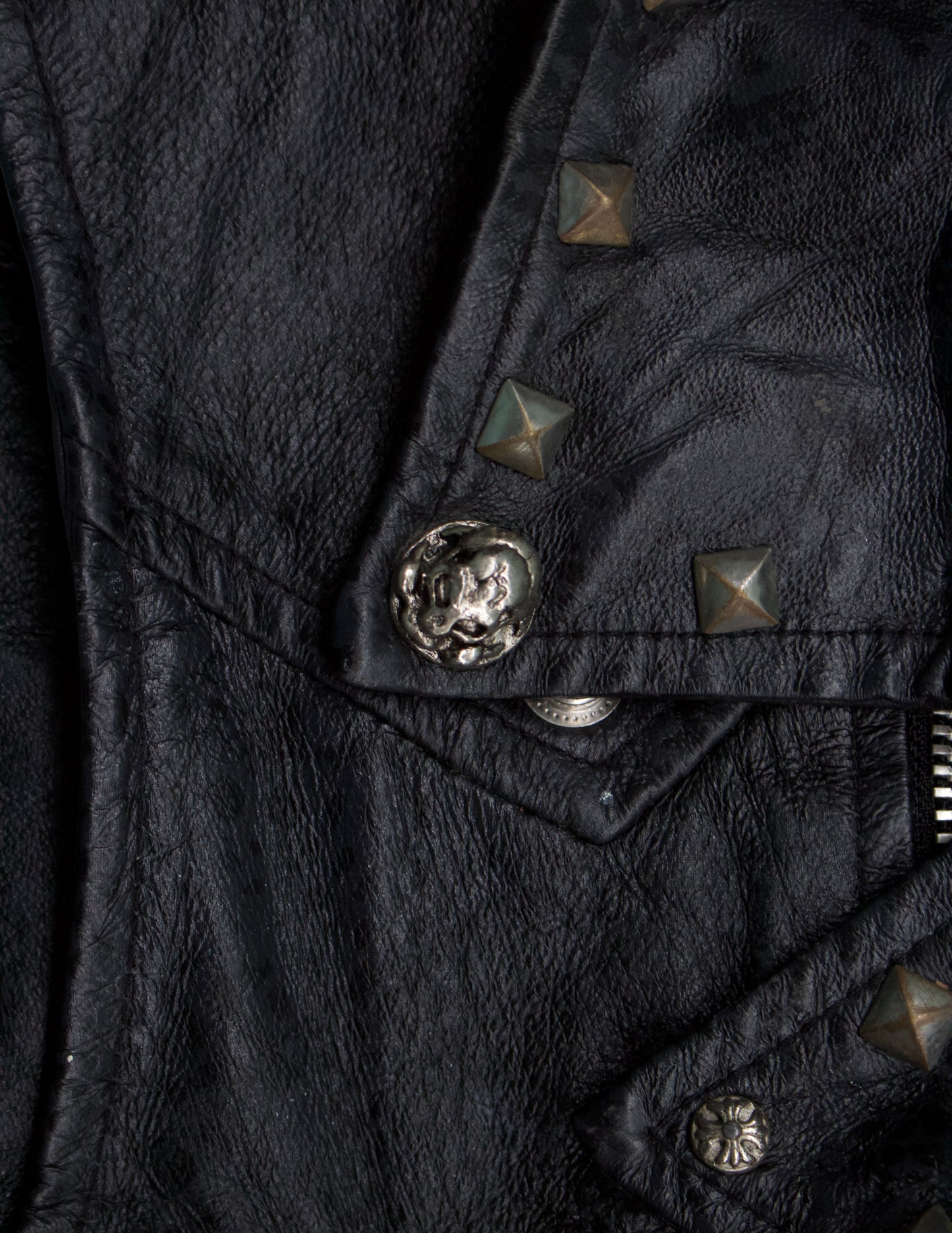 h.NAOTO x VOLKS “Rockers H Baby” 00s Punk Studded Leather Vest