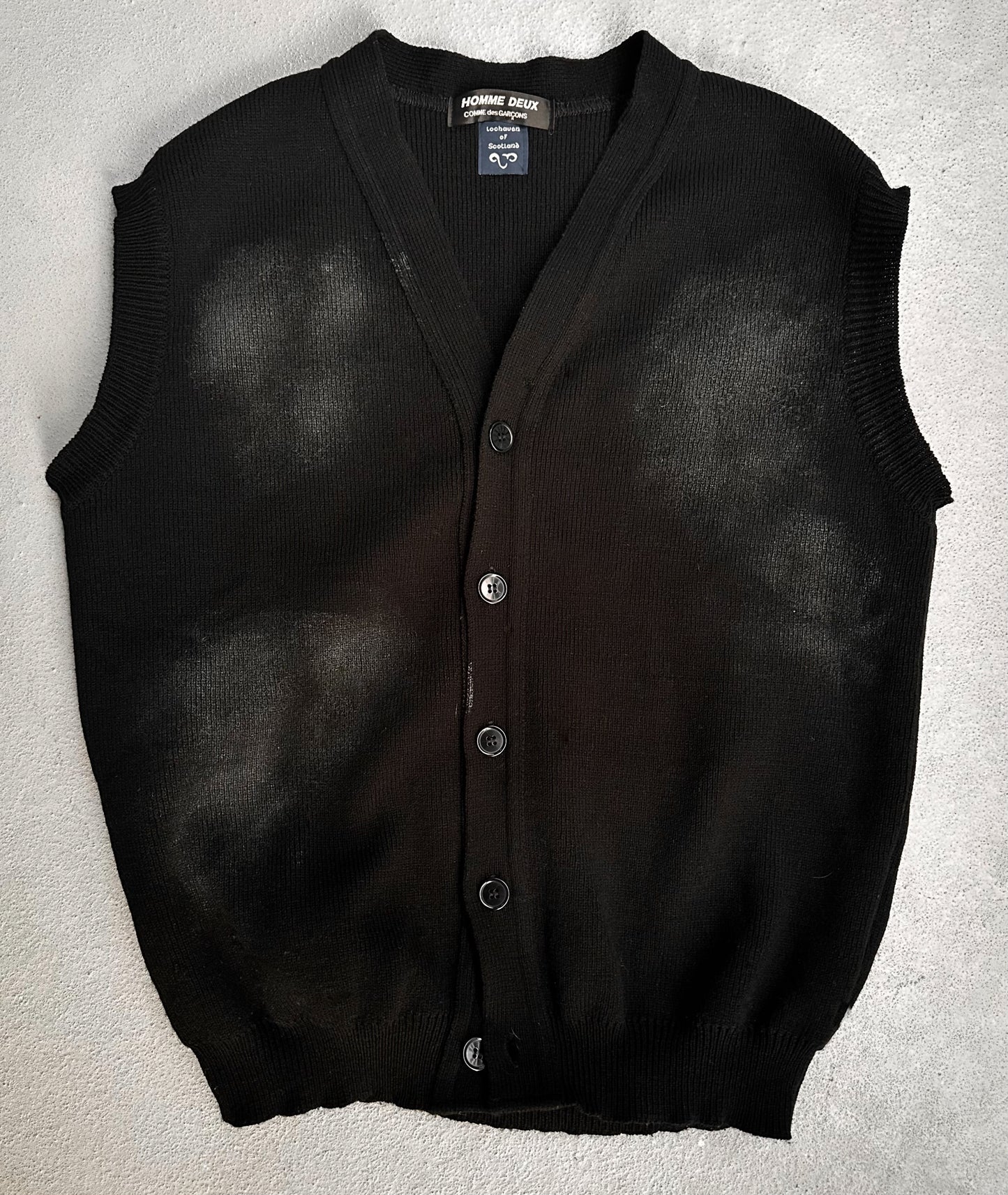 COMME des GARÇONS HOMME DEUX AW19 “Lochaven of Scotland” Hand-painted Knit Vest