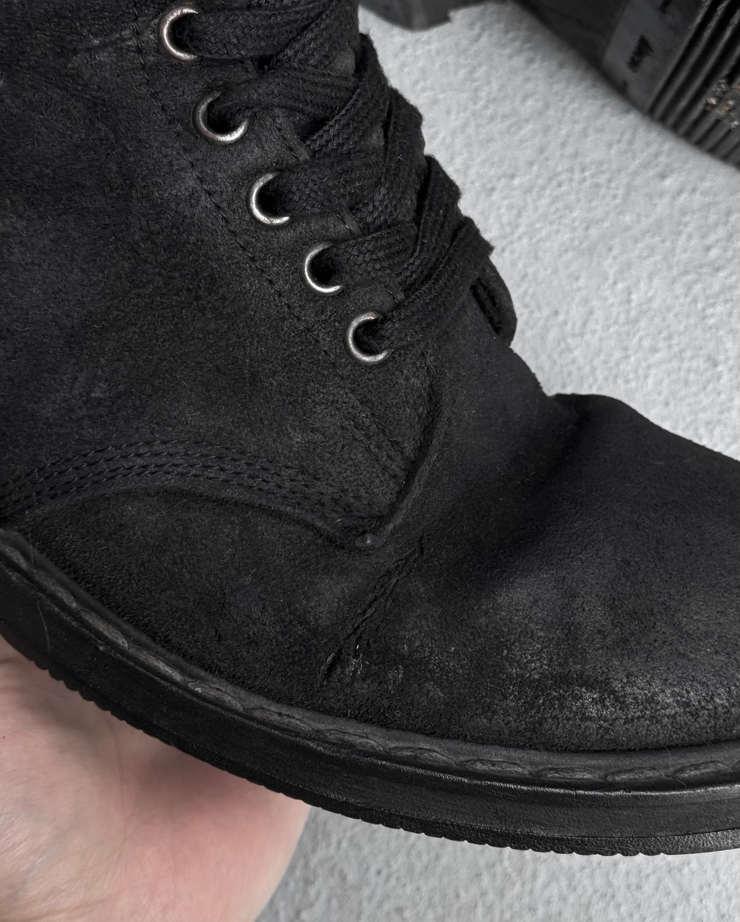 Rick Owens AW09 “CRUST” Blistered Lambskin Leather Lace-up Combat Boots