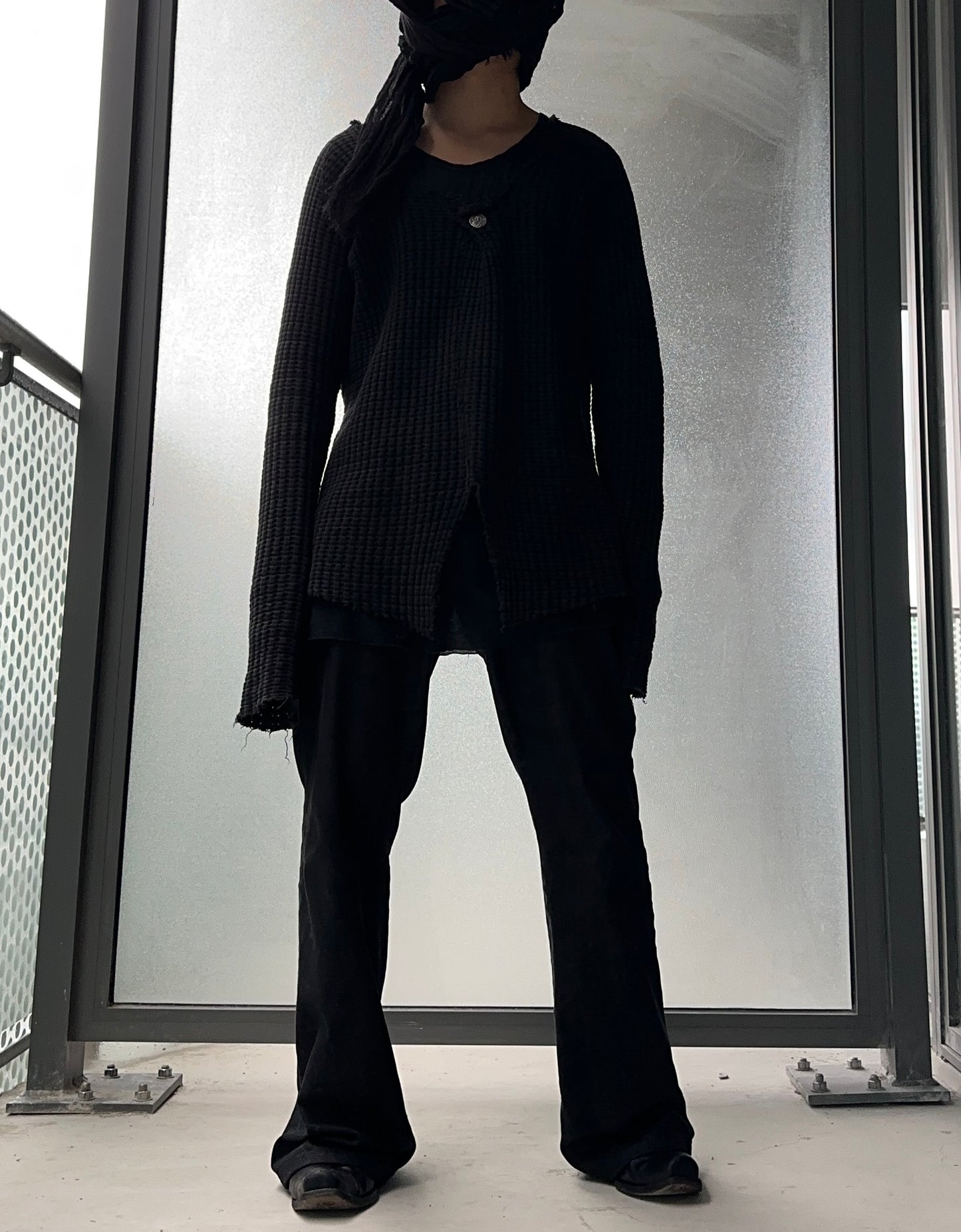 The Viridi-anne AW06 Distressed ‘Virgin Mary’ Oversize Waffle Knit Sweater