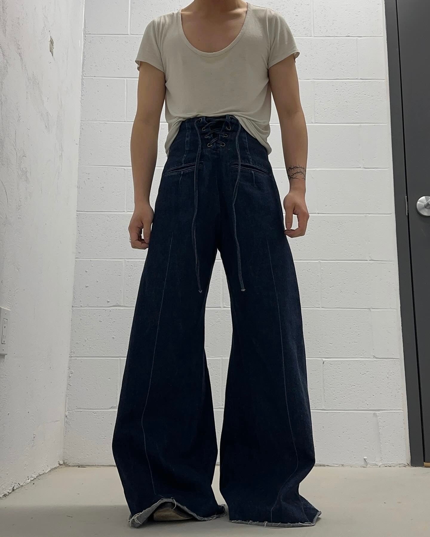 MiharaYasuhiro AW12 Bondage Wide Leg Cut Denim
