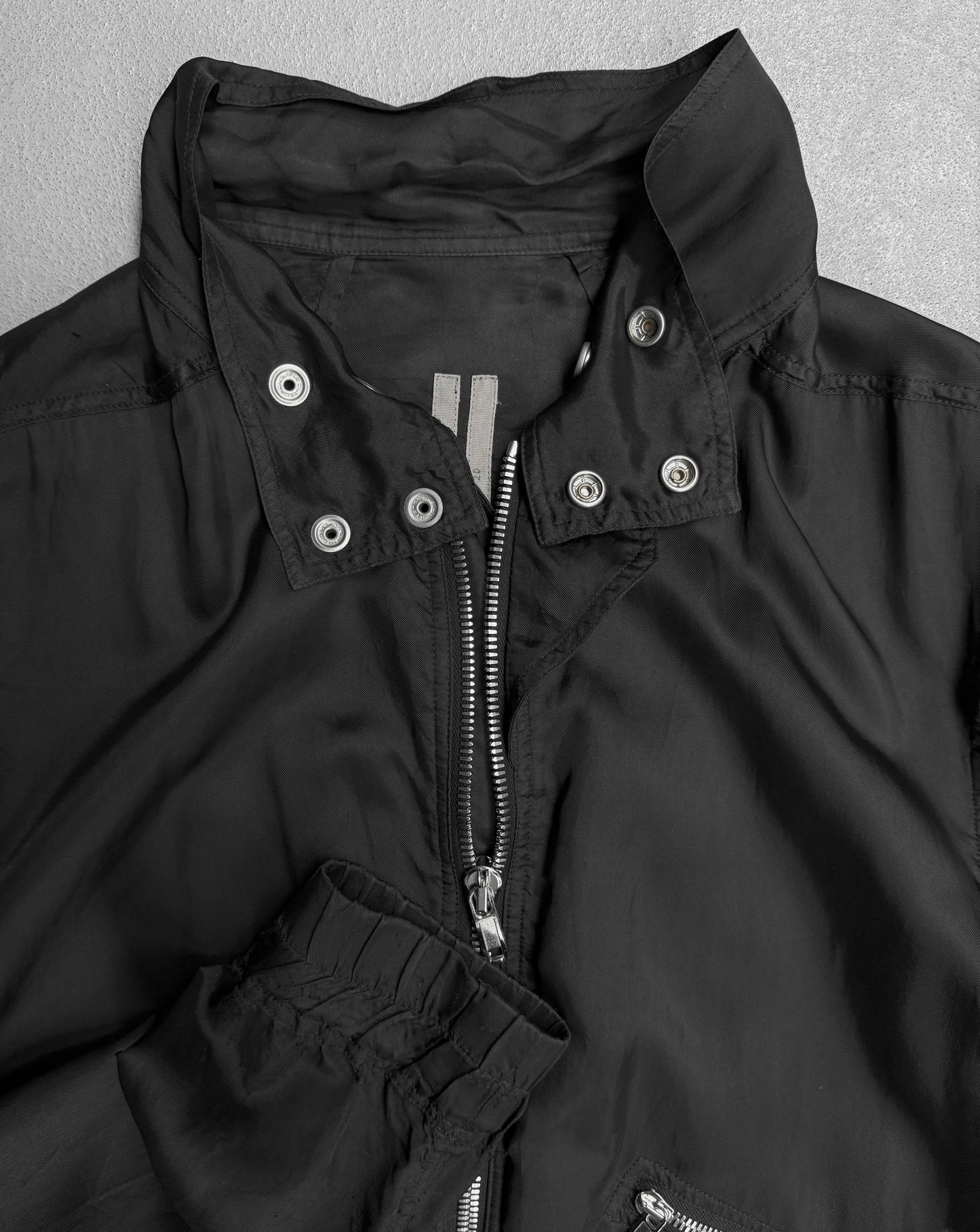 Rick Owens SS20 "TECUATL" Cropped Multi-zip IES Bomber Jacket