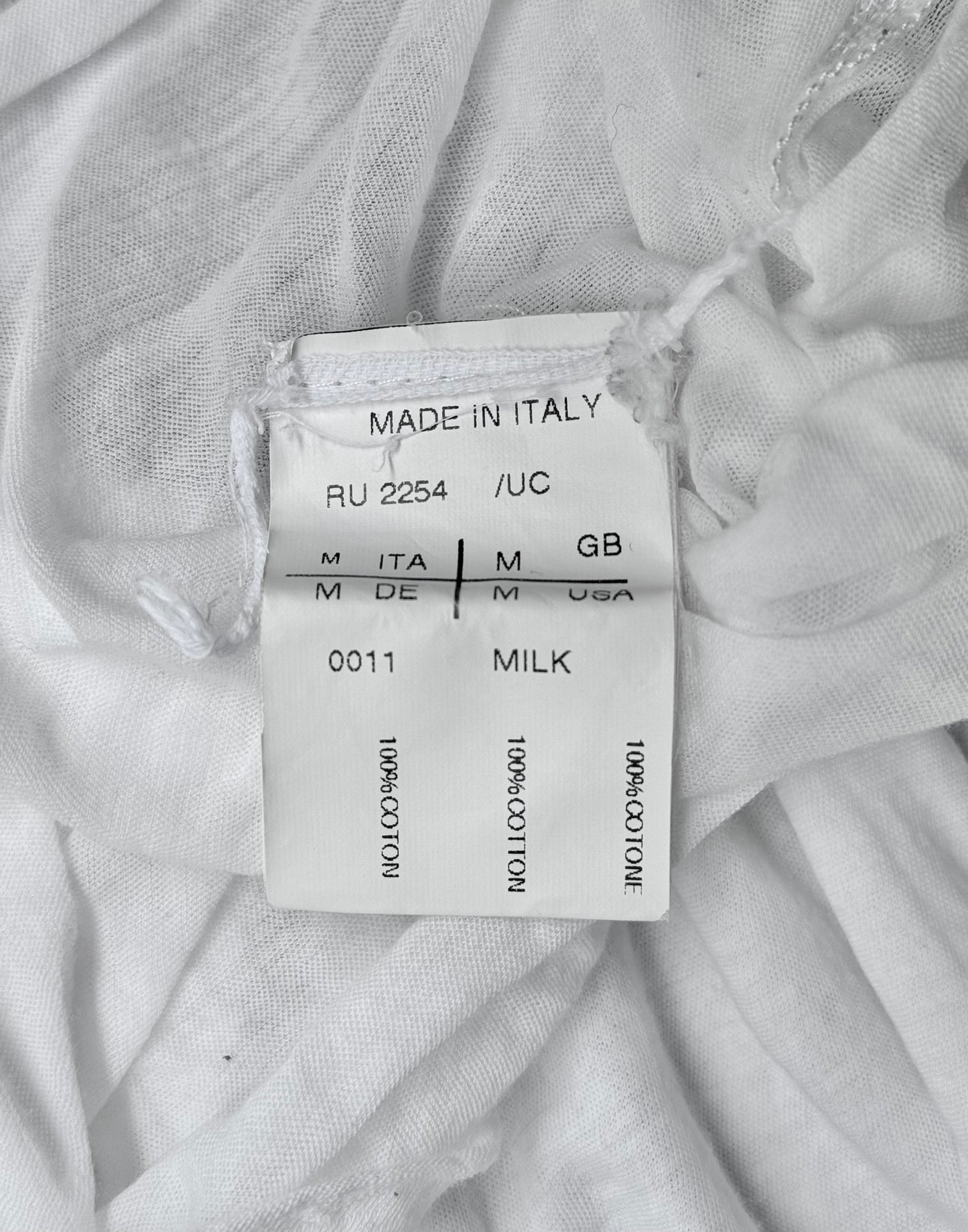 Rick Owens AW08 “STAG” White Unstable Cotton T-shirt