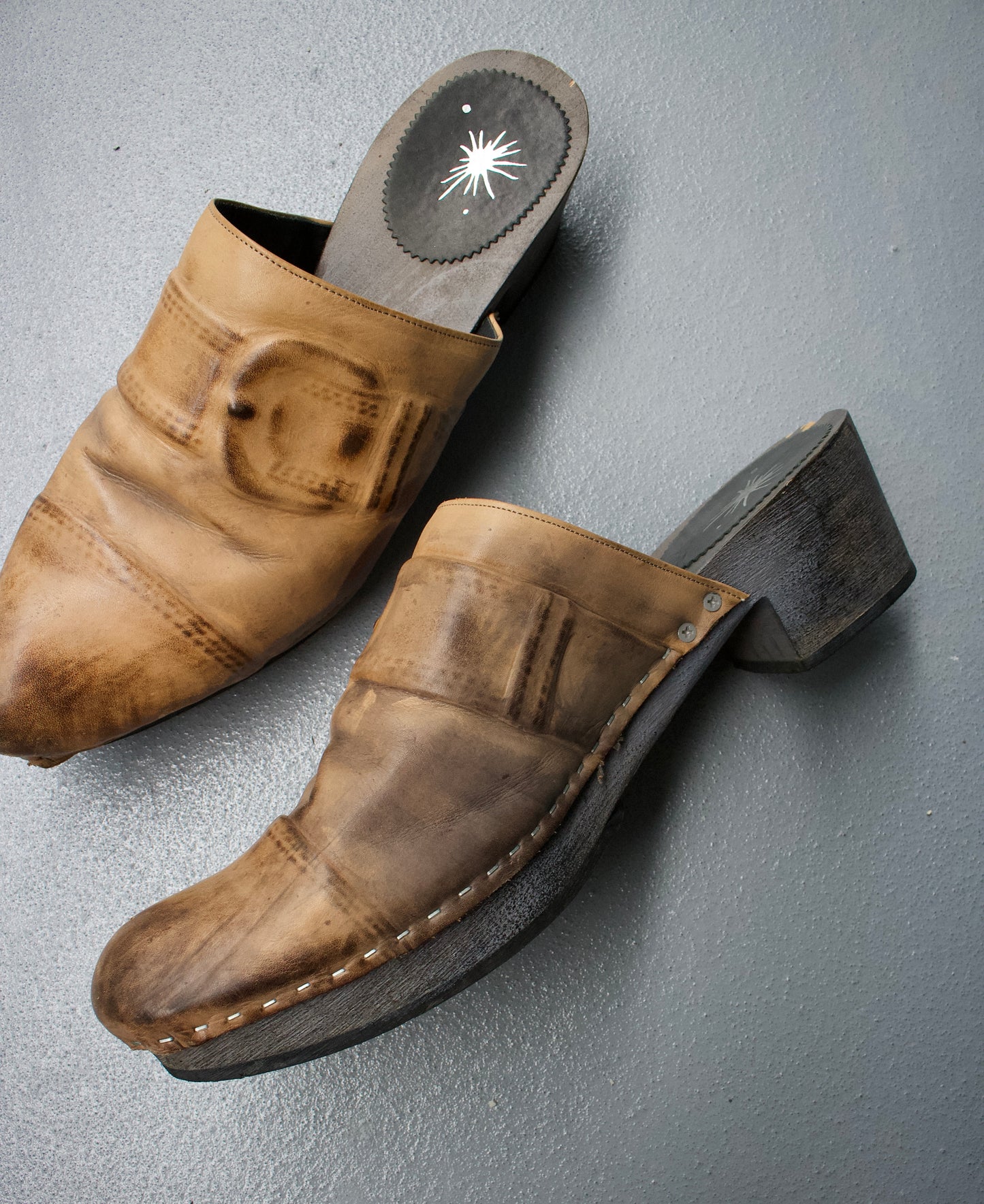 MiharaYasuhiro AW06 “Trompe-l'œil” Leather Mules