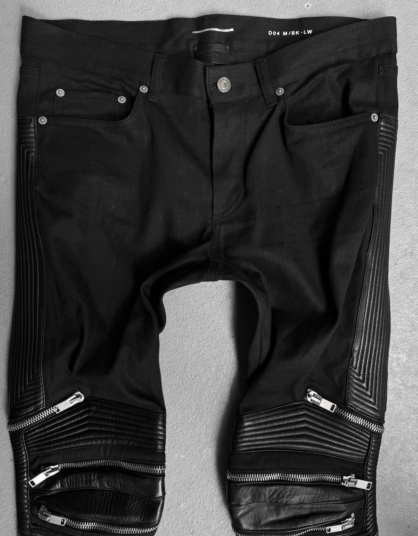 Saint Laurent Paris AW13 ‘D04’ Leather Biker Skinny Denim