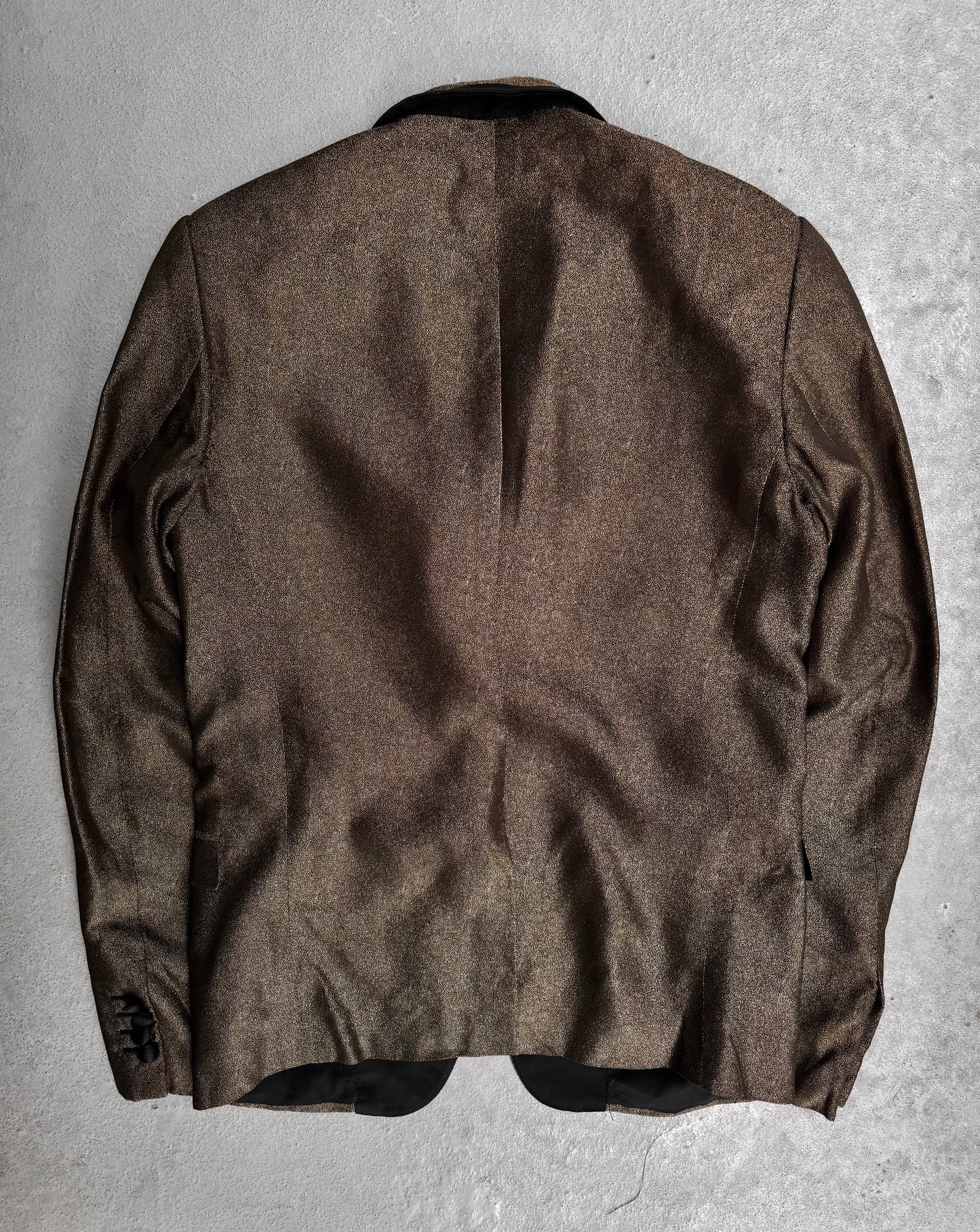 DIOR HOMME AW08 “Lumiere Du Nord” Iridescent Gold Accent Silk Tuxedo Blazer