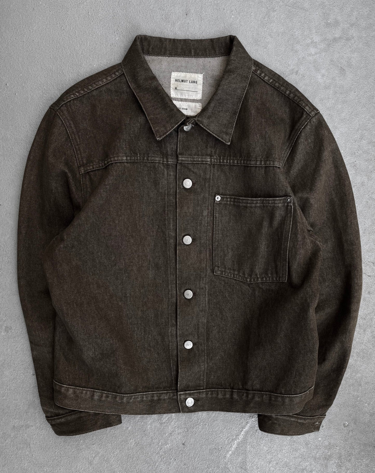 Helmut Lang Early 00s Washed Brown Cropped Denim Jacket
