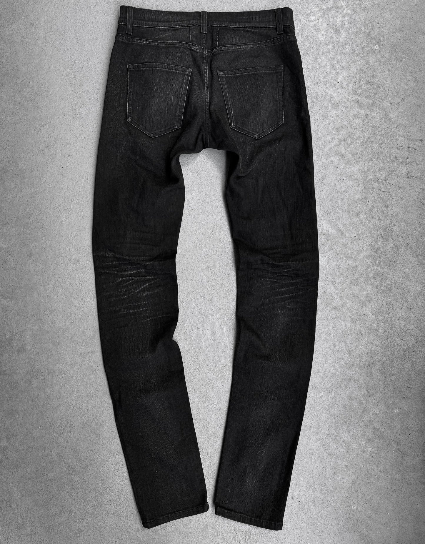 Saint Laurent Paris AW16 Black ‘D02’ One Knee Slit Skinny Denim
