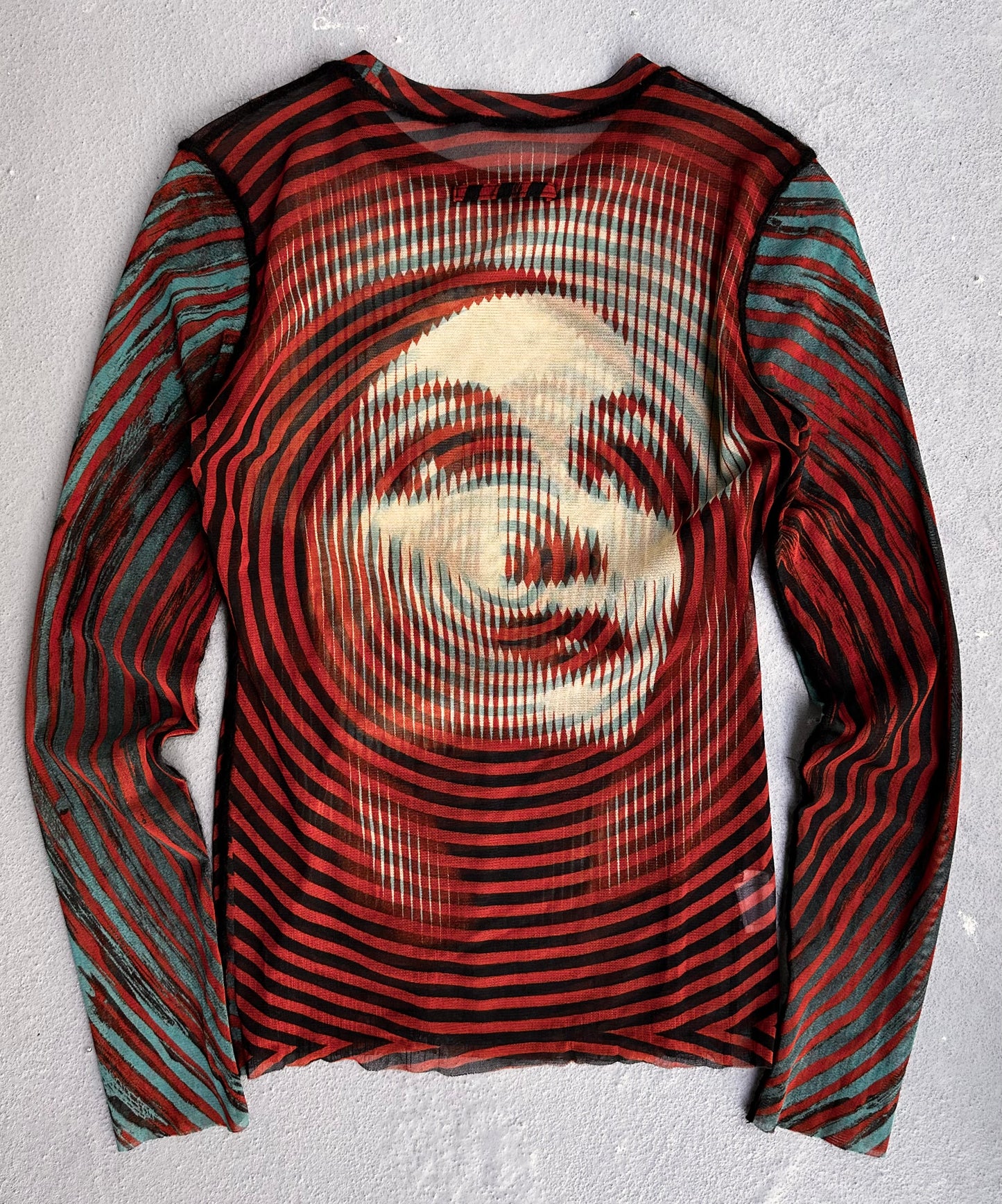 Jean-Paul GAULTIER AW01 ‘Marlene Dietrich’ Optical Illusion Mesh Long-sleeves