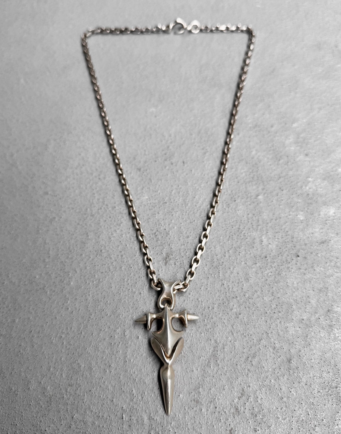M’s COLLECTION (BLESS) Early 00s Dagger Silver Pendant + SCOMMAG Chain