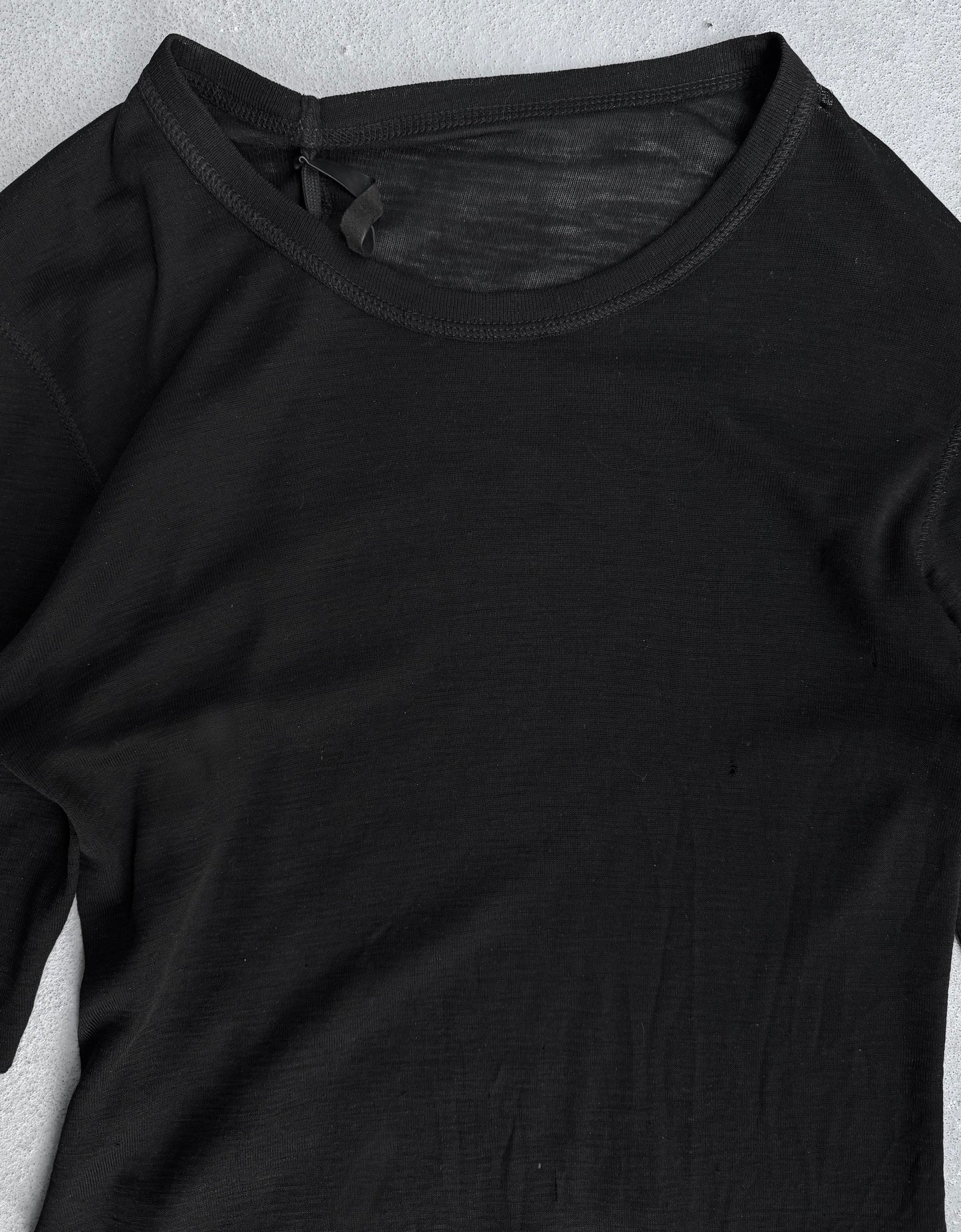 Boris Bidjan Saberi SS15 Black Object-dyed Asymmetrical Cashmere Knitted T-shirt