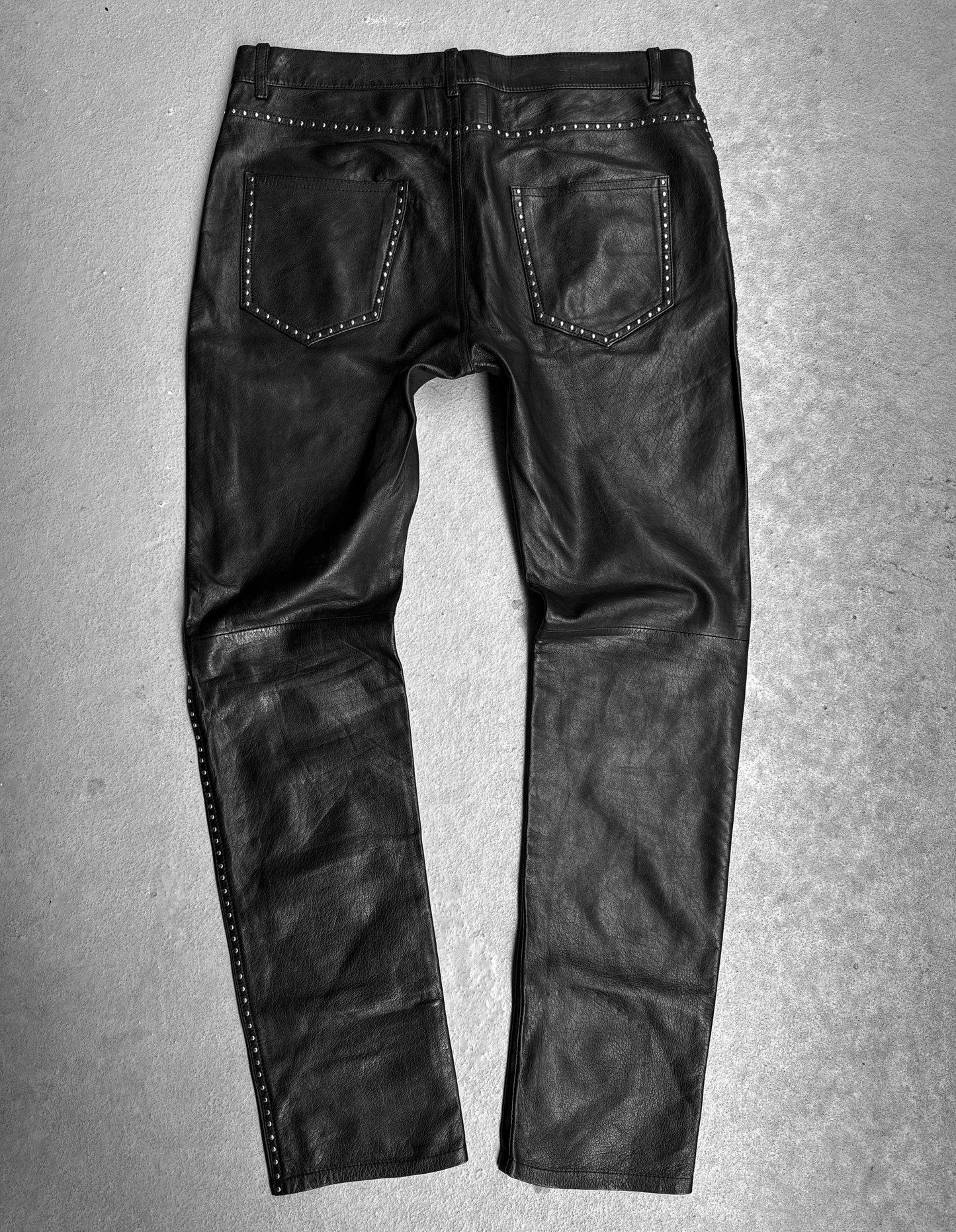 Saint Laurent Paris SS14 Studded Lambskin Leather Pants