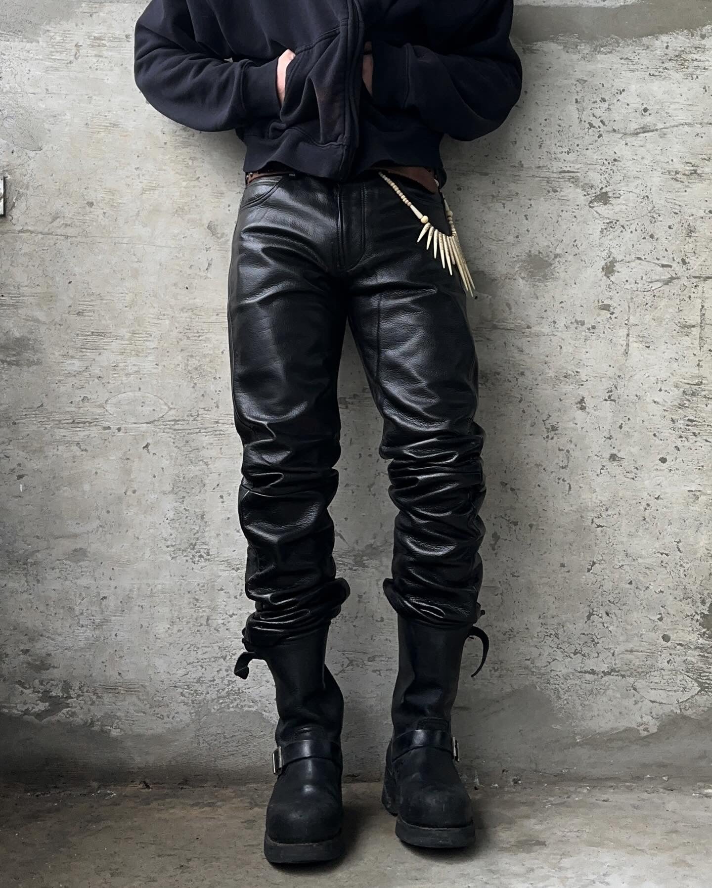 Lad Musician AW08 Night Rider Bootcut Cowhide Leather Pants