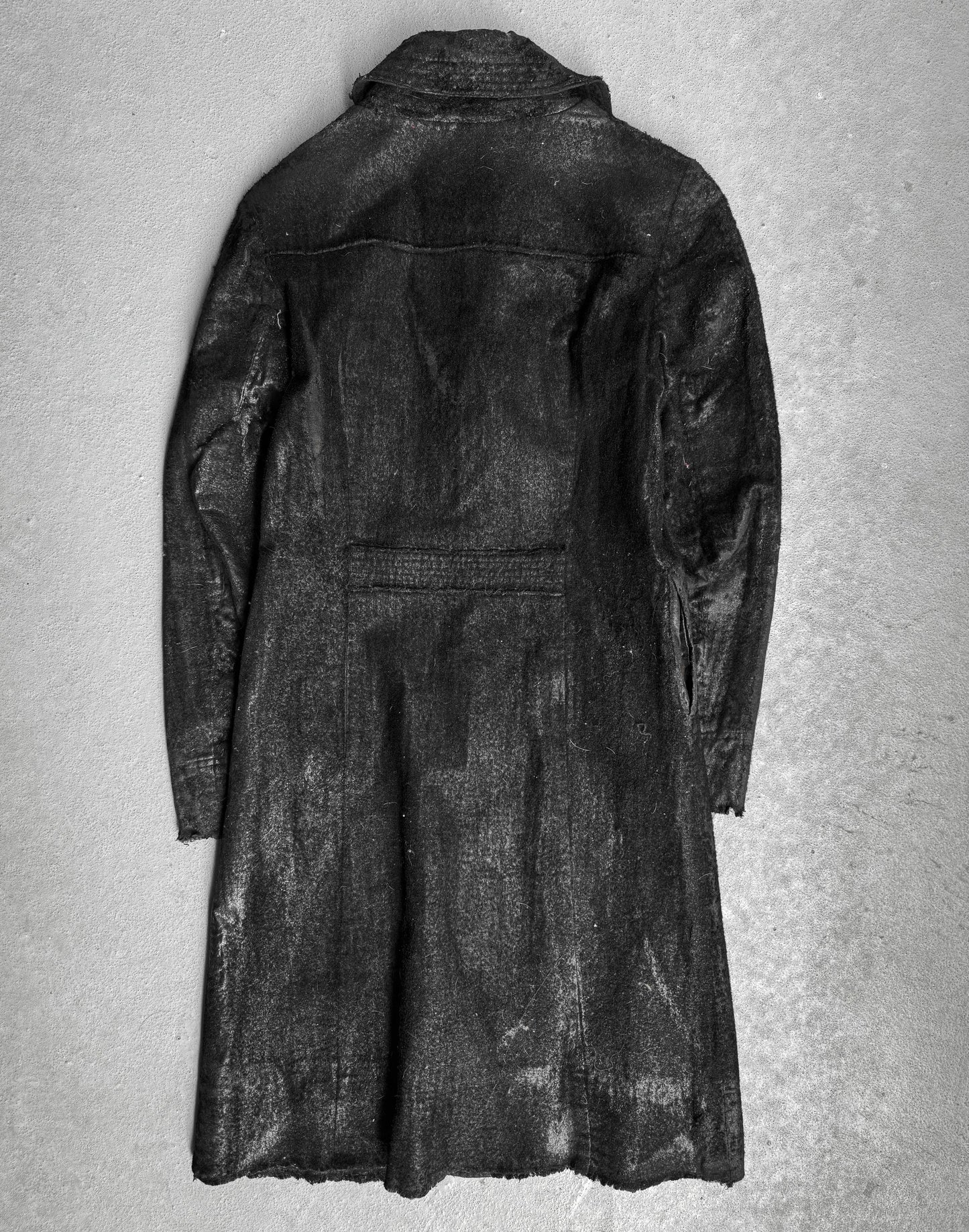 SHARE SPIRIT Early 00s Blistered Waxed Cotton Long Coat