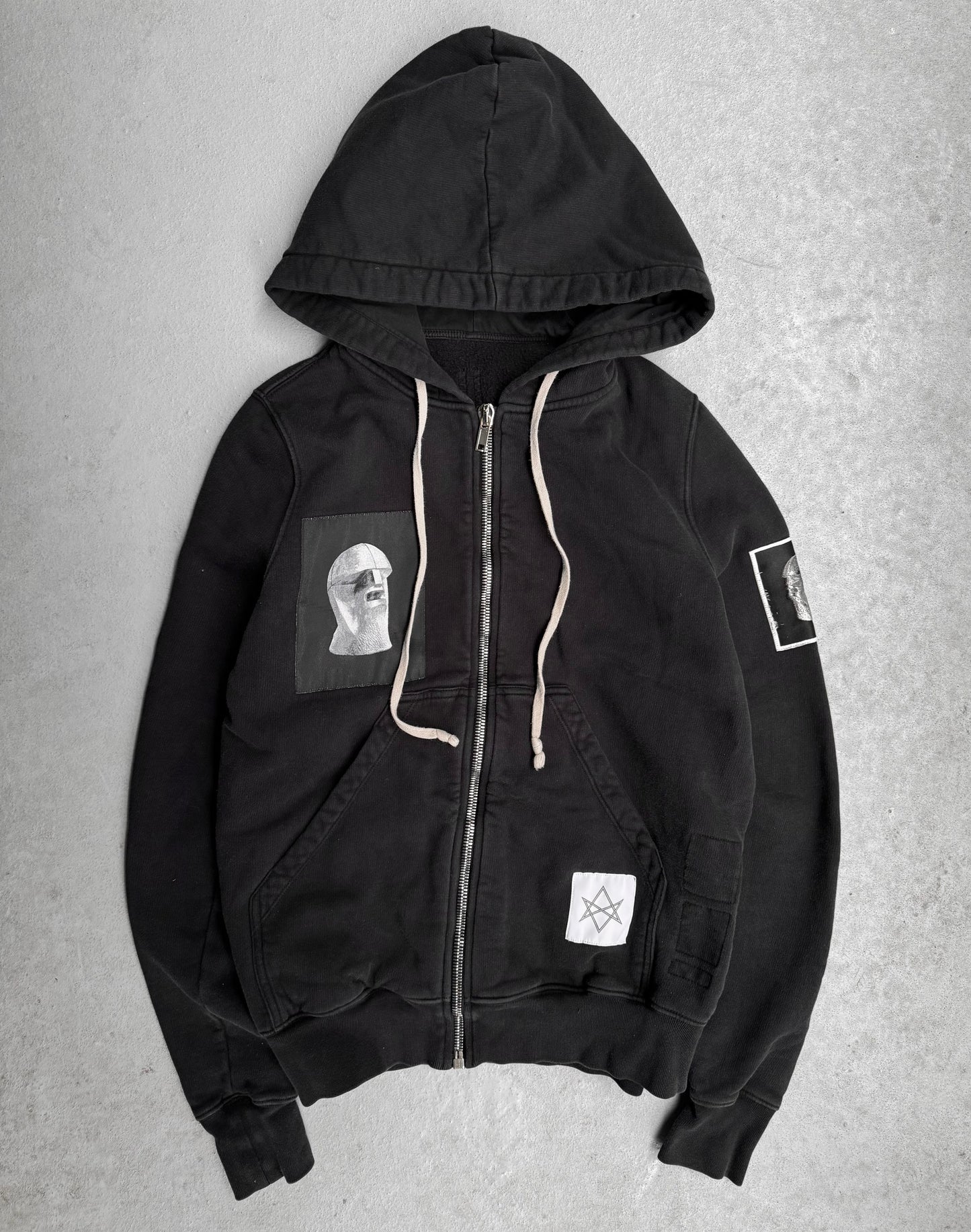 Rick Owens DRKSHDW SS18 “DIRT” Jason Patchwork Fleece Hoodie