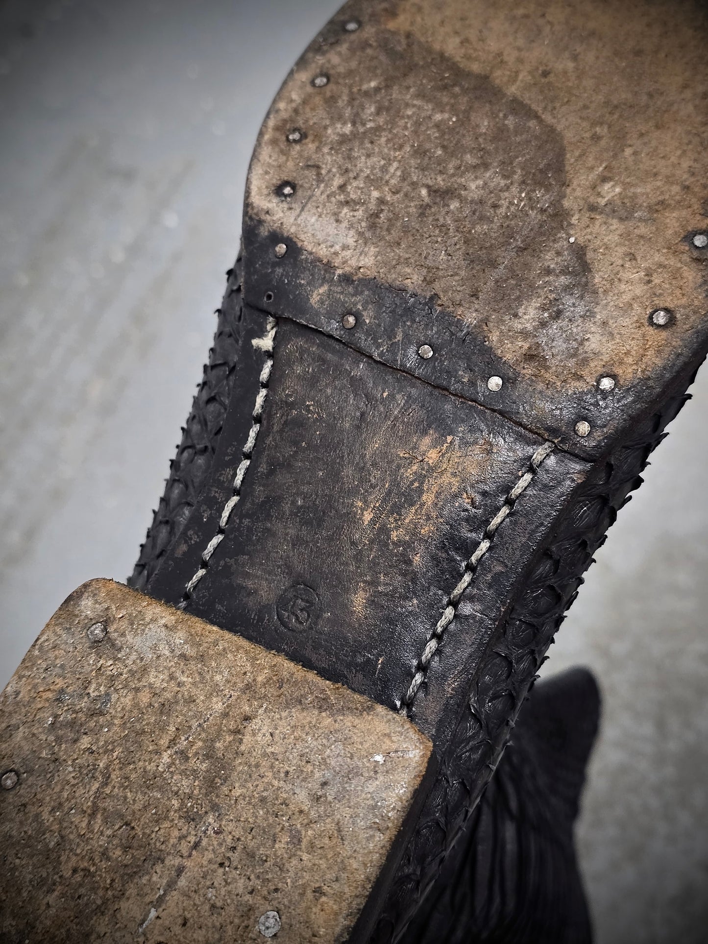 Carpe Diem Early 00s Charcoal Grey Python Skin Back-Lace Boots