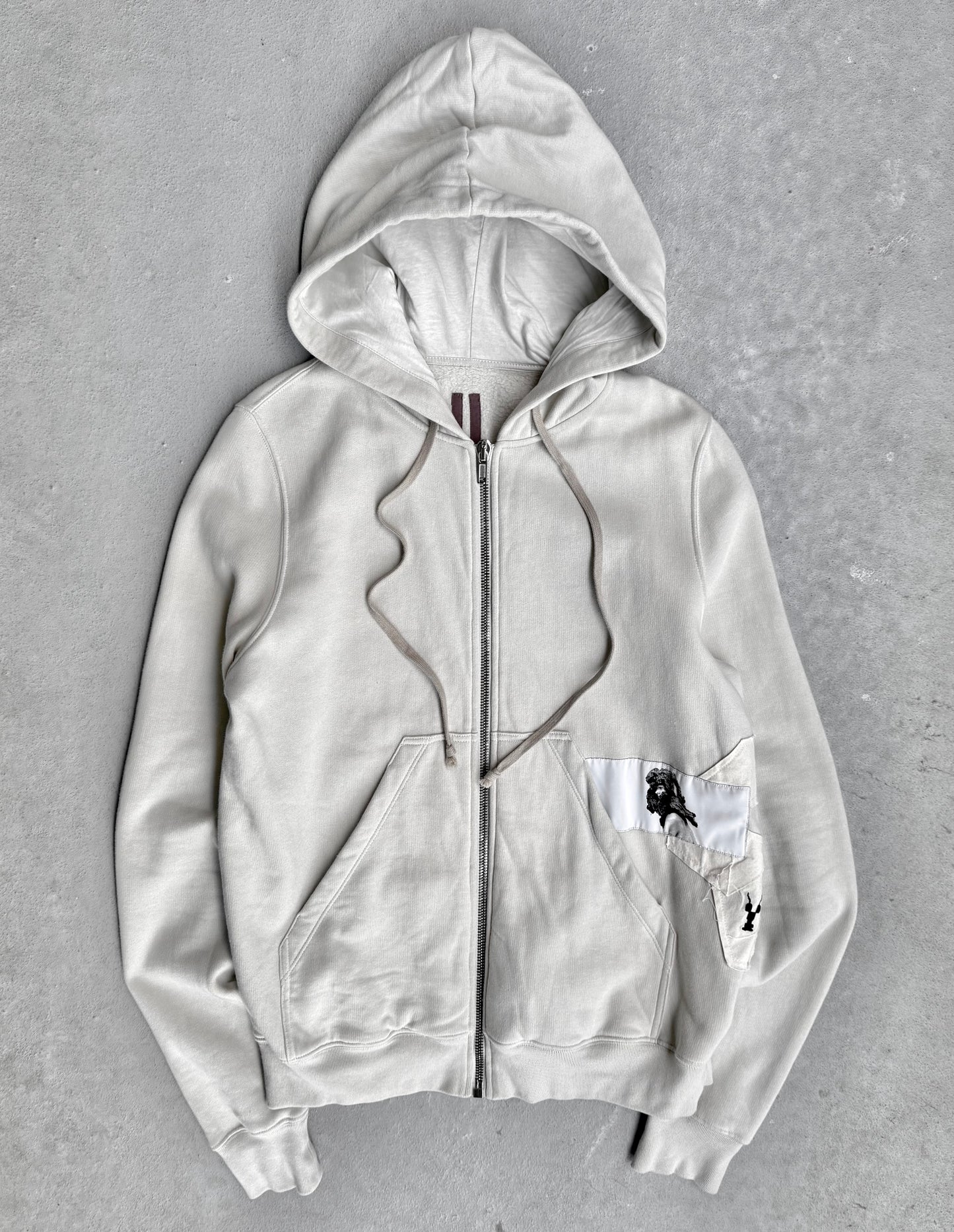 Rick Owens DRKSHDW SS17 “WALRUS” Dinge Patchwork Drawstring Hoodie