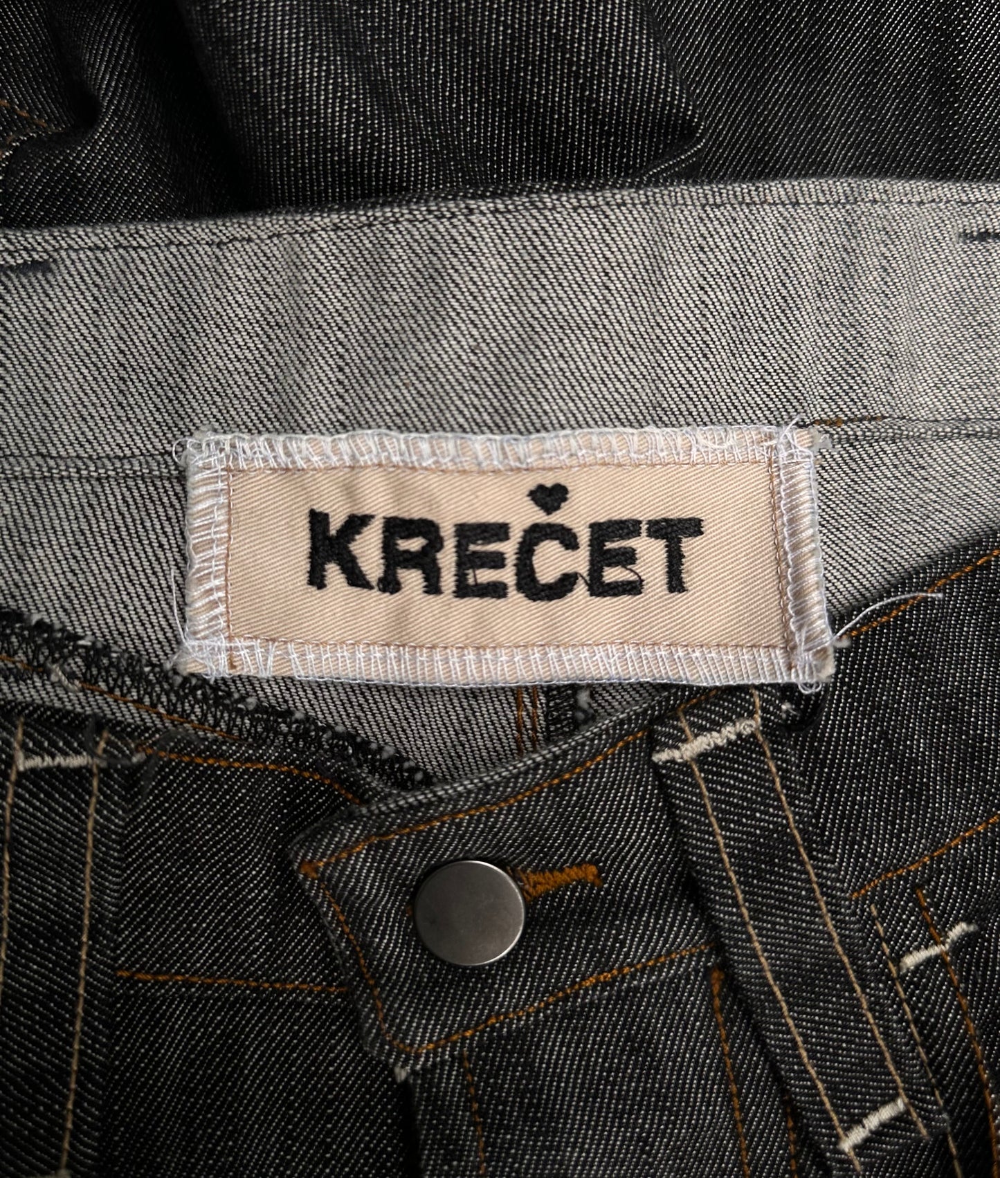 KREČET SS24 Wide Cut Black Raw Denim