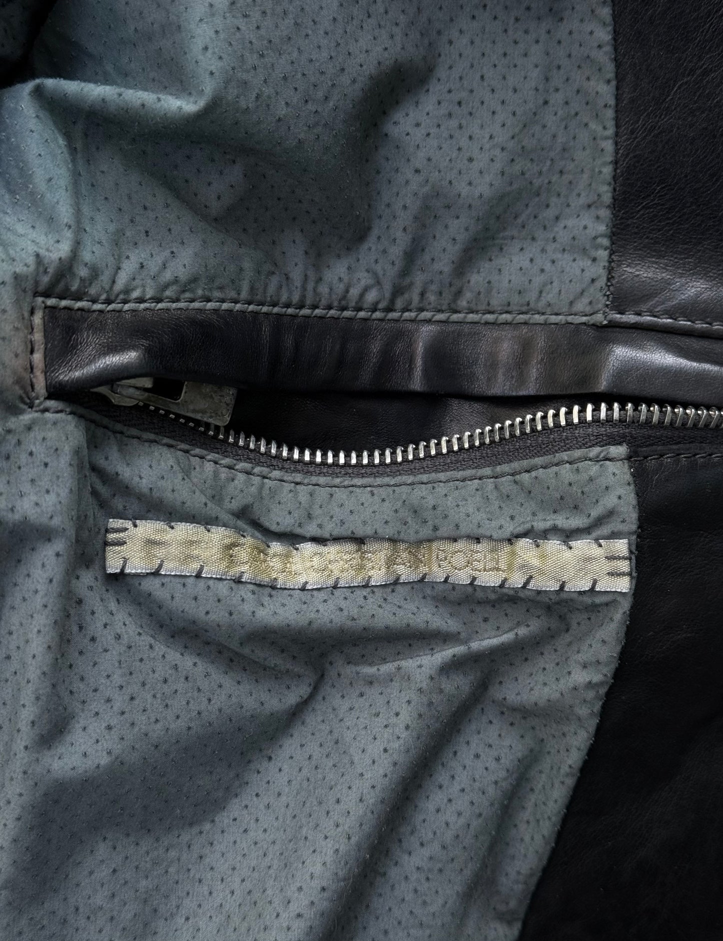 Carol Christian Poell ‘LM/2498 CORS-PTC/010’ Object-dyed Lined Scarstitch Horse Leather Jacket (Size detail | DRIEW GARMENTS