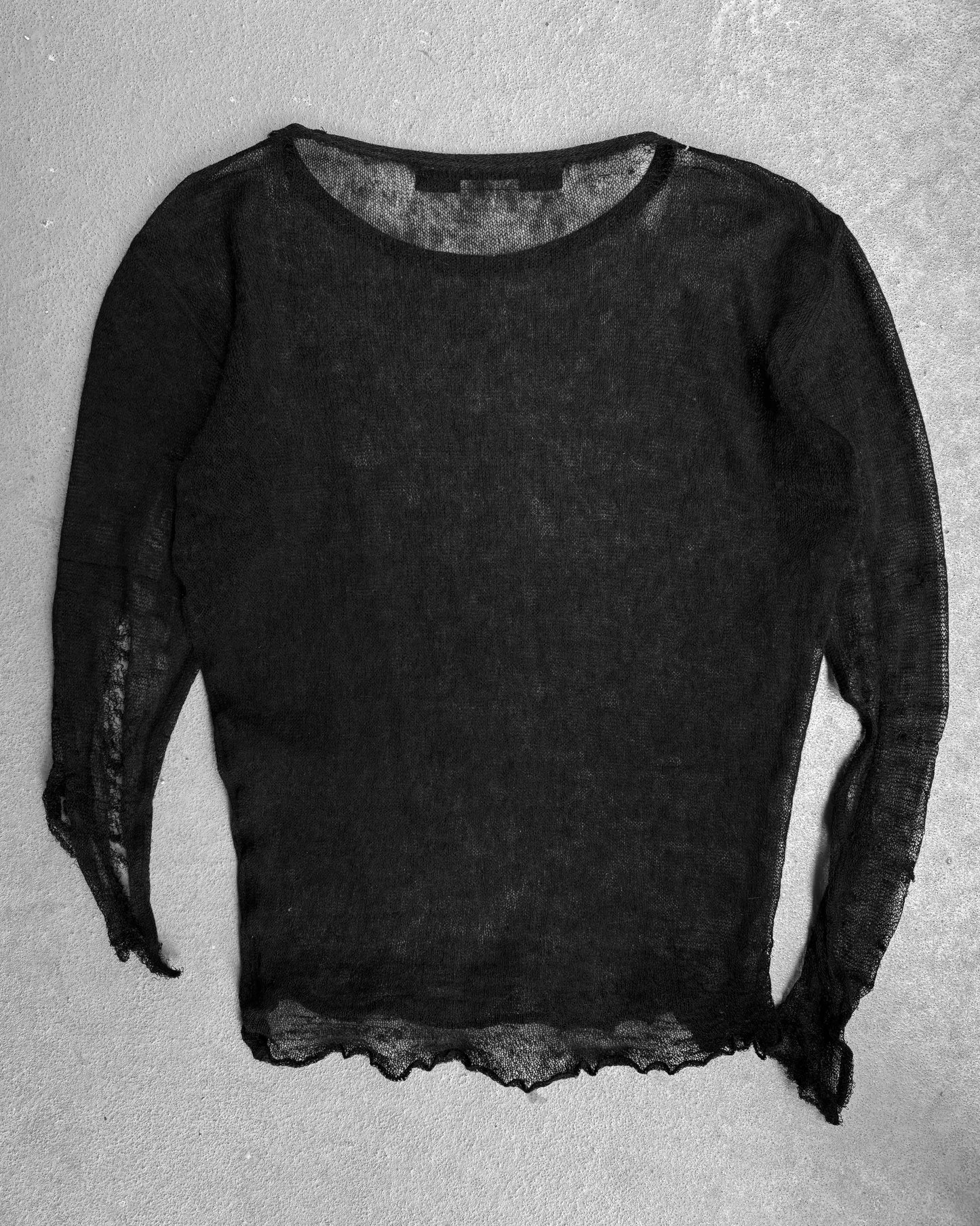 Junya Watanabe Early 00s Distressed Fine Mohair-blend Sheer Long-sleeves