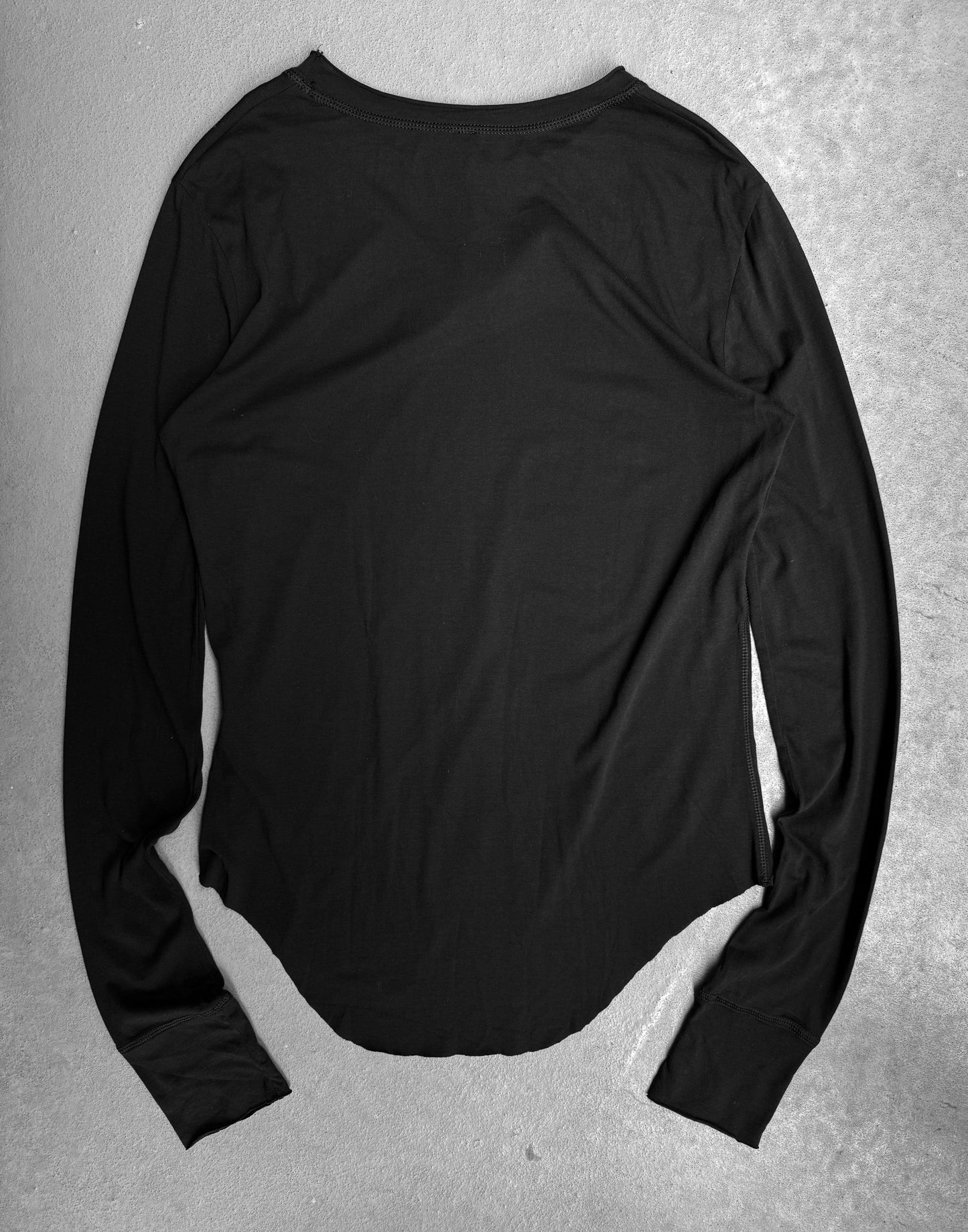 Barbara I Gongini Early 00s Black Jersey Long-sleeves